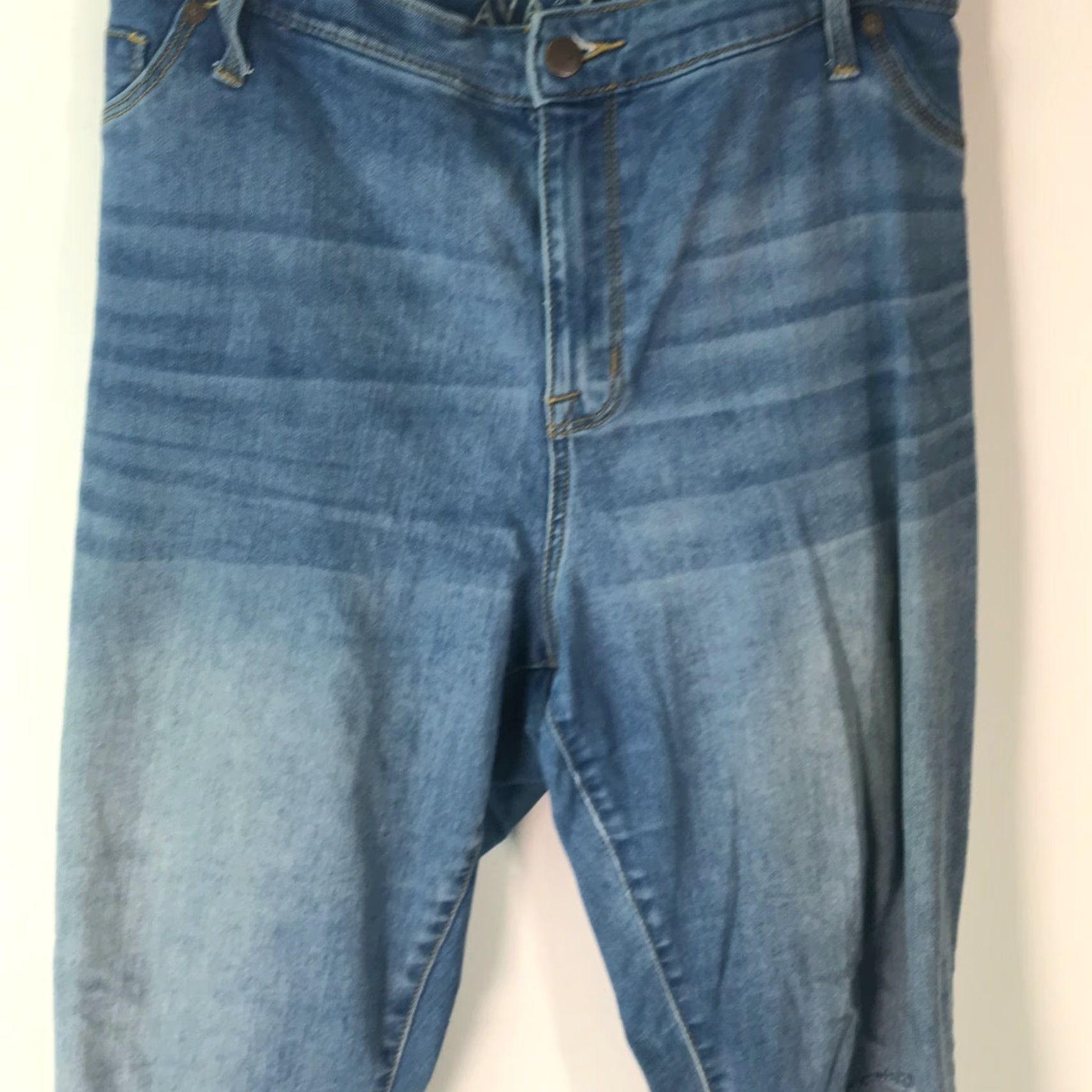 Vintage Ava And Viv Womens Power Stretch Distressed Blue Jegging Jeans 22W Denim Size 22W Size 40" / US 18 - 2 Thumbnail