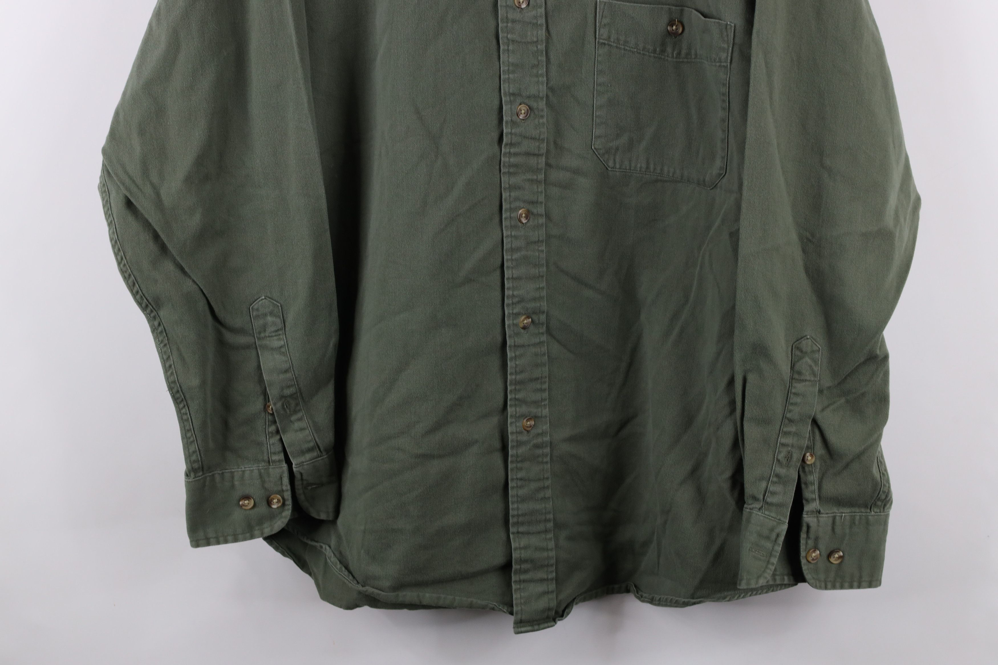 Vintage Vintage 90s Streetwear Cotton Twill Band Collar Button Shirt Size US L / EU 52-54 / 3 - 3 Thumbnail