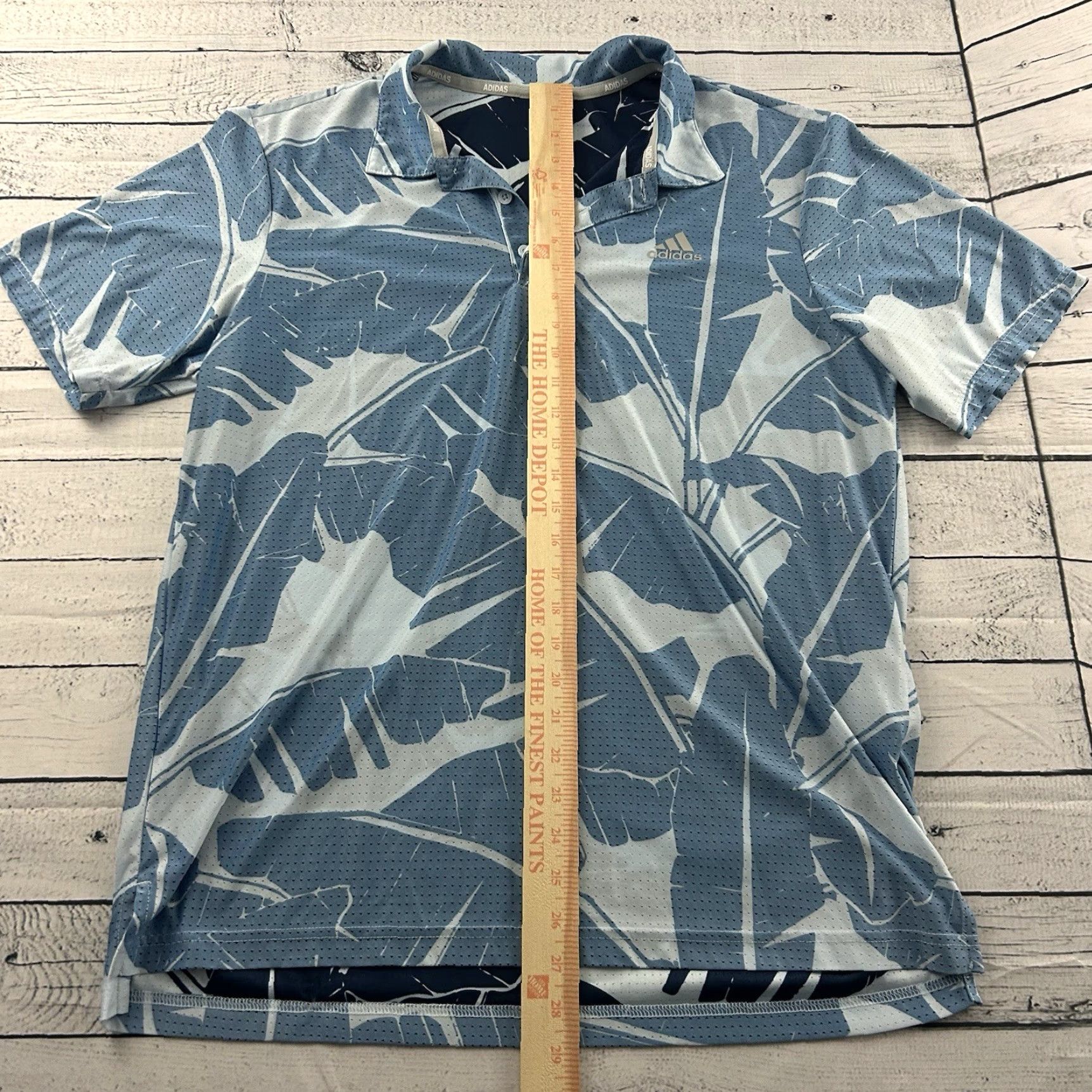 Adidas Adidas Golf Short Sleeve AOP Floral Polo Shirt Mens Large Blue Size US L / EU 52-54 / 3 - 3 Thumbnail