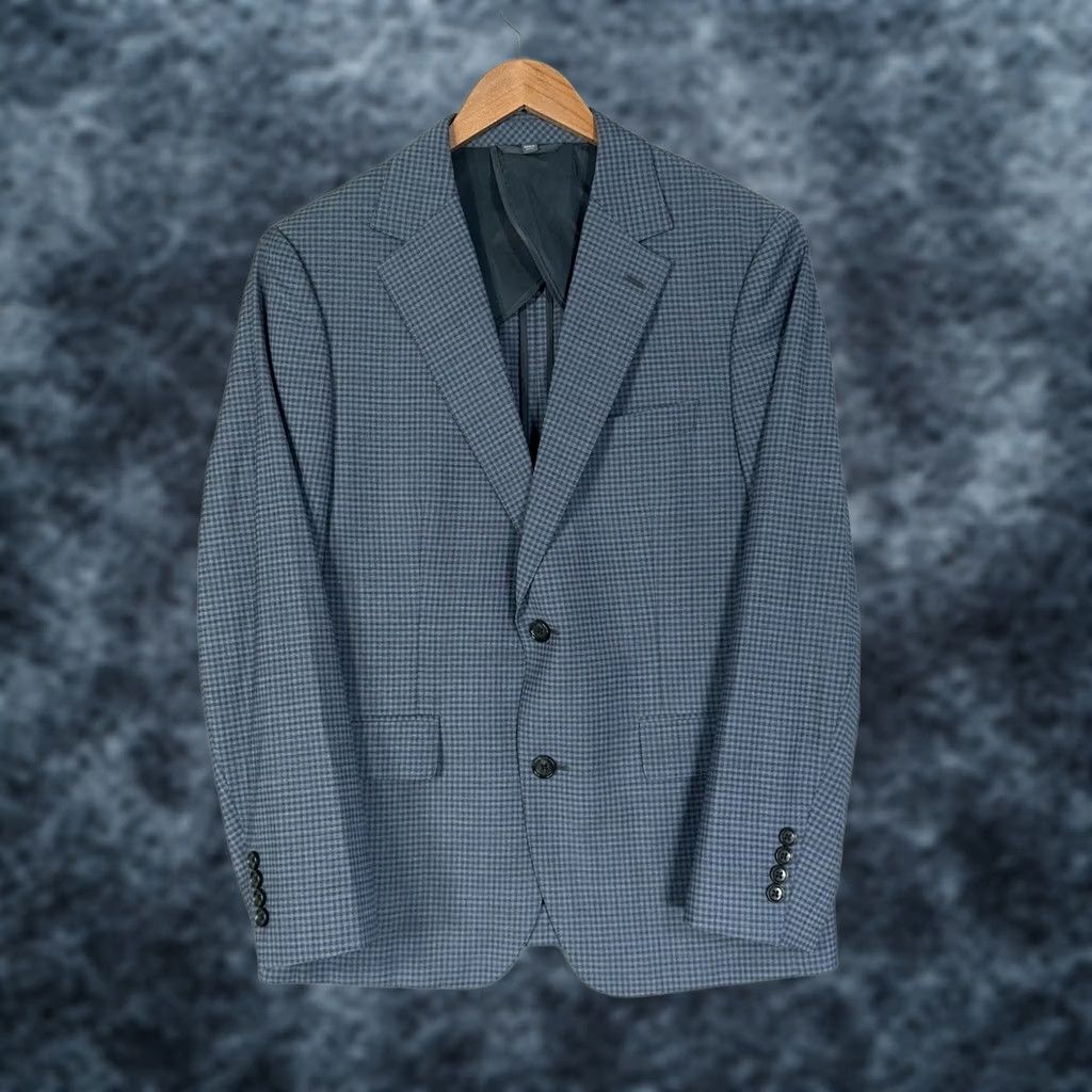 Bonobos Bonobos Blazer Mens 38 Short Blue Gray Check Italian Wool Sports Coat Short Notch Lapel Two-Button Size US 38 / EU 54 - 1 Thumbnail