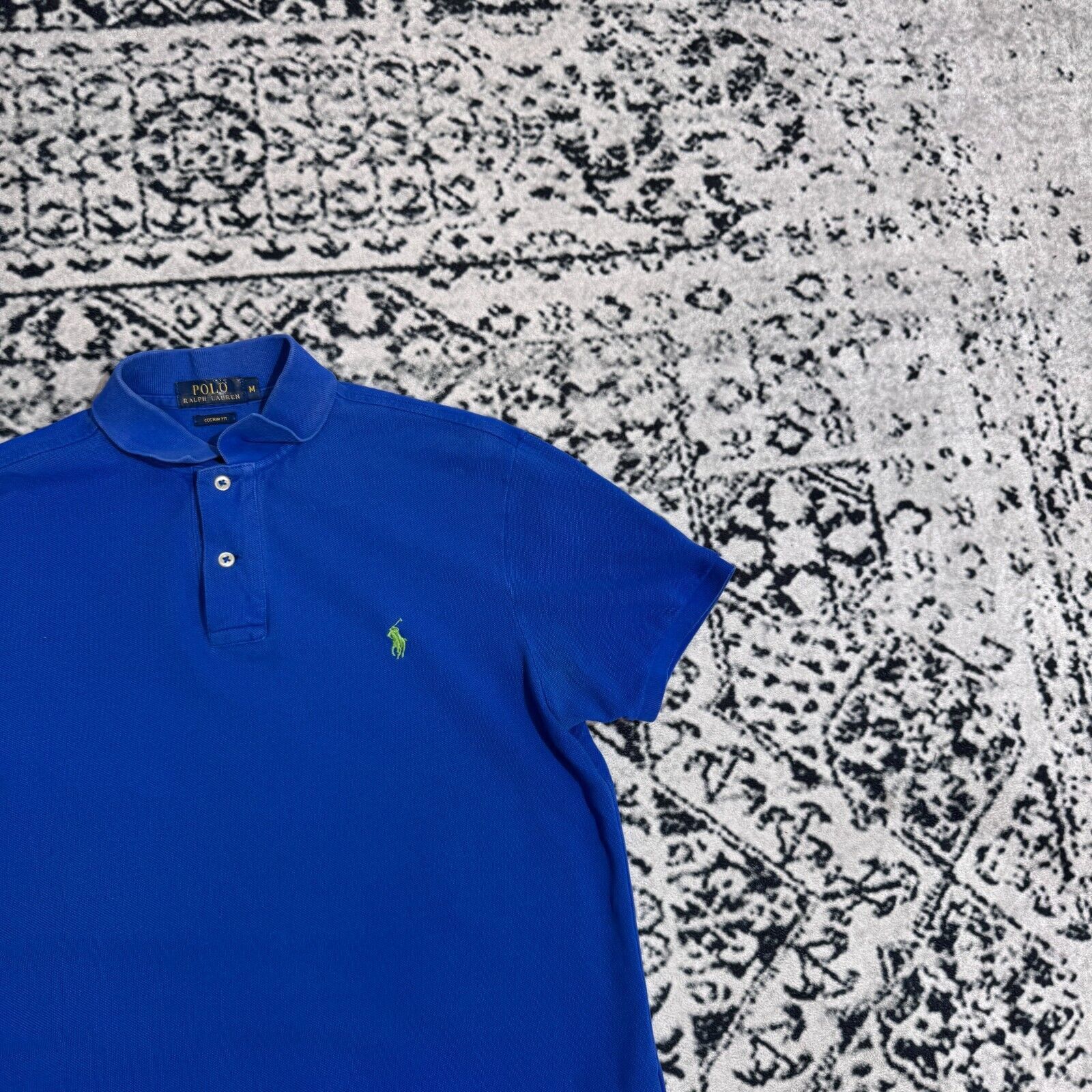 Ralph Lauren × Vintage Vintage Ralph Lauren Blue Cotton Polo Shirt Size M 90s Y2K Size US M / EU 48-50 / 2 - 4 Thumbnail