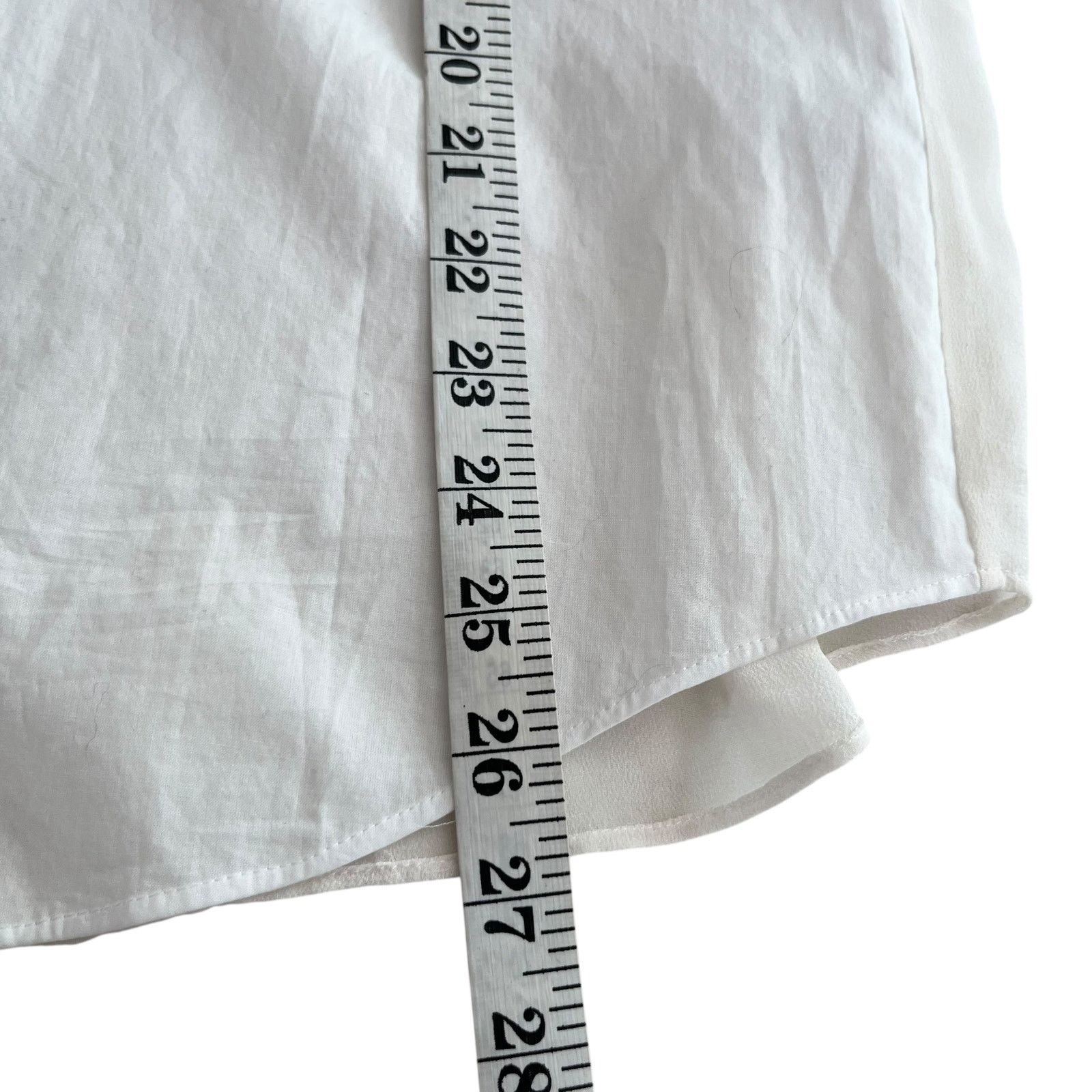 Helmut Lang Helmut Helmut Lang White Cotton Silk Combo Blouse Size L / US 10 / IT 46 - 8 Thumbnail