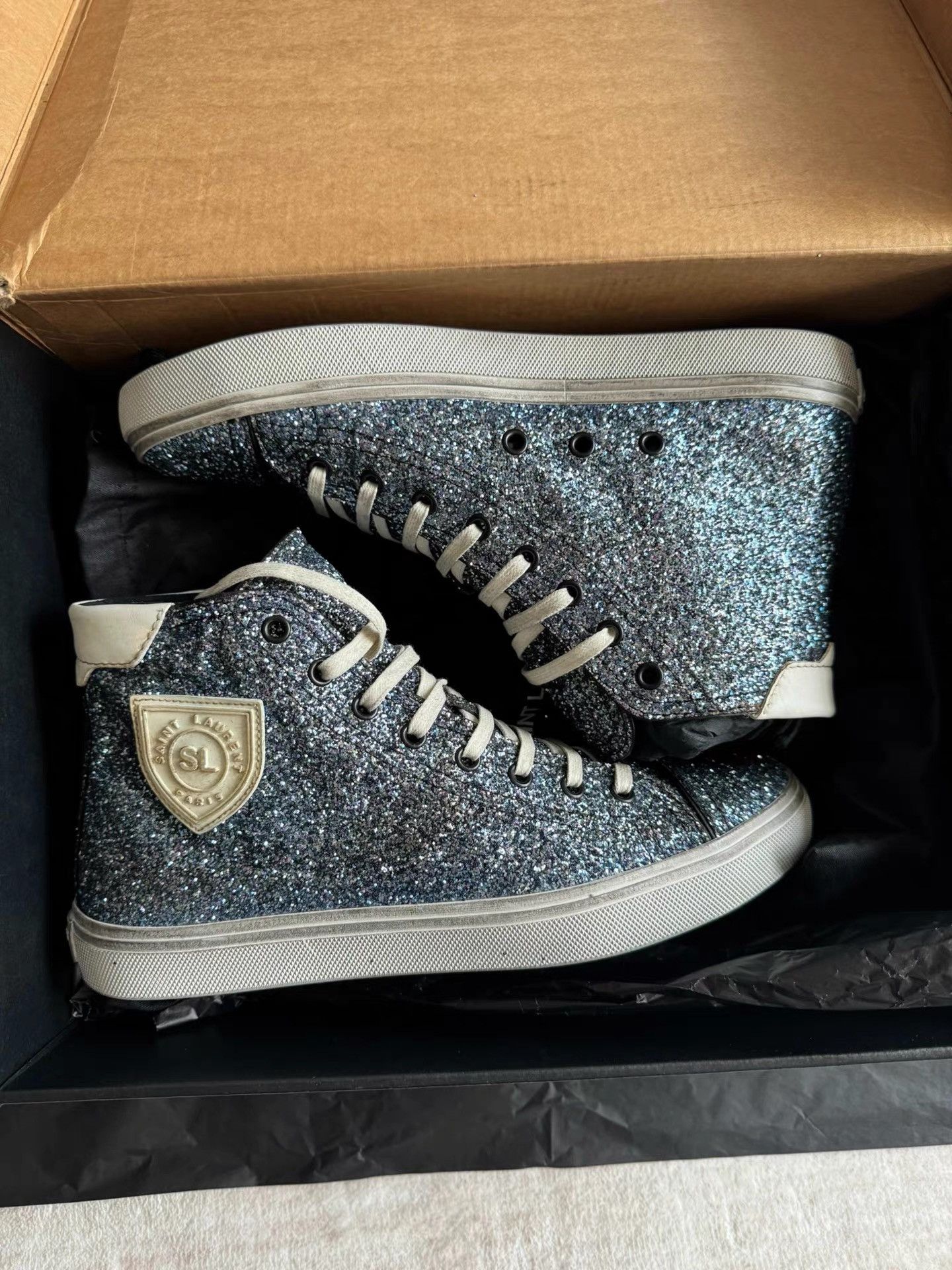 Saint Laurent Paris Saint Laurent Glitter Sneakers K33 Size US 7 / EU 40 - 4 Thumbnail
