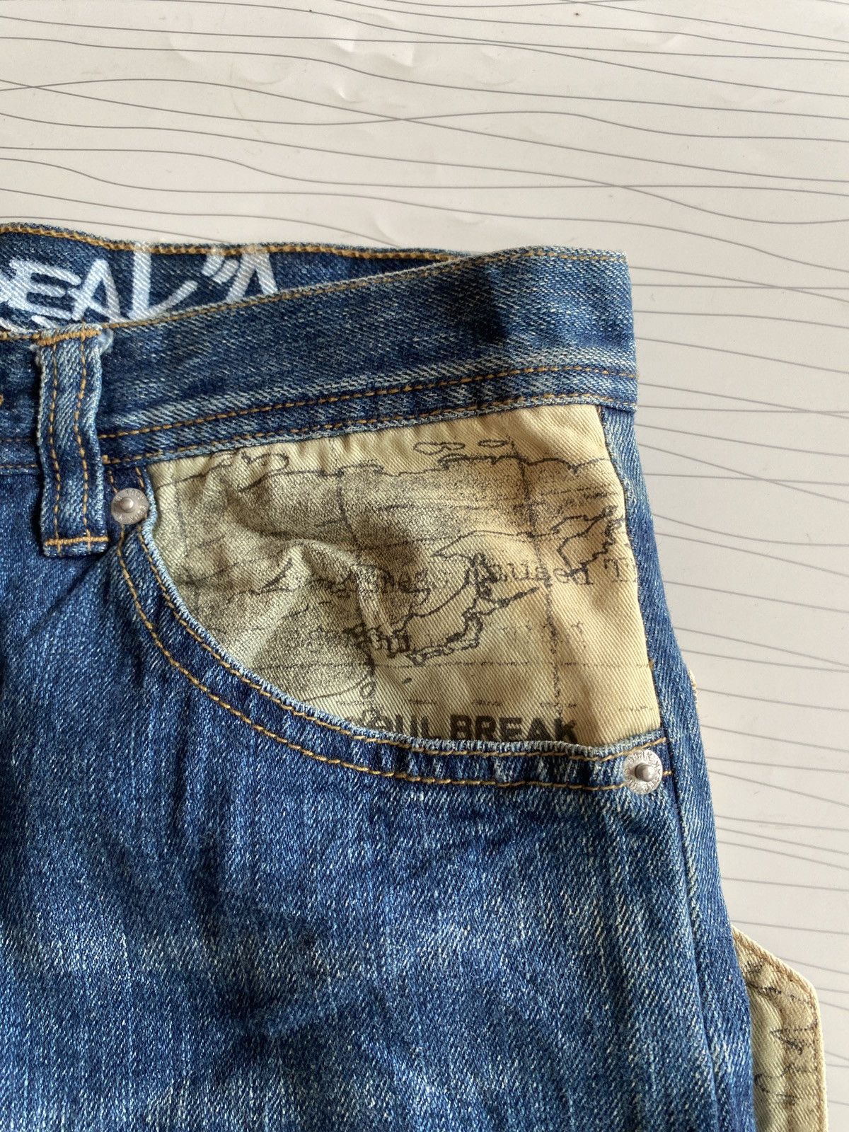 JNCO Vintage Y2K SOUL BREAK Denim Baggy Jeans Buckle Back Size US 30 / EU 46 - 7 Thumbnail