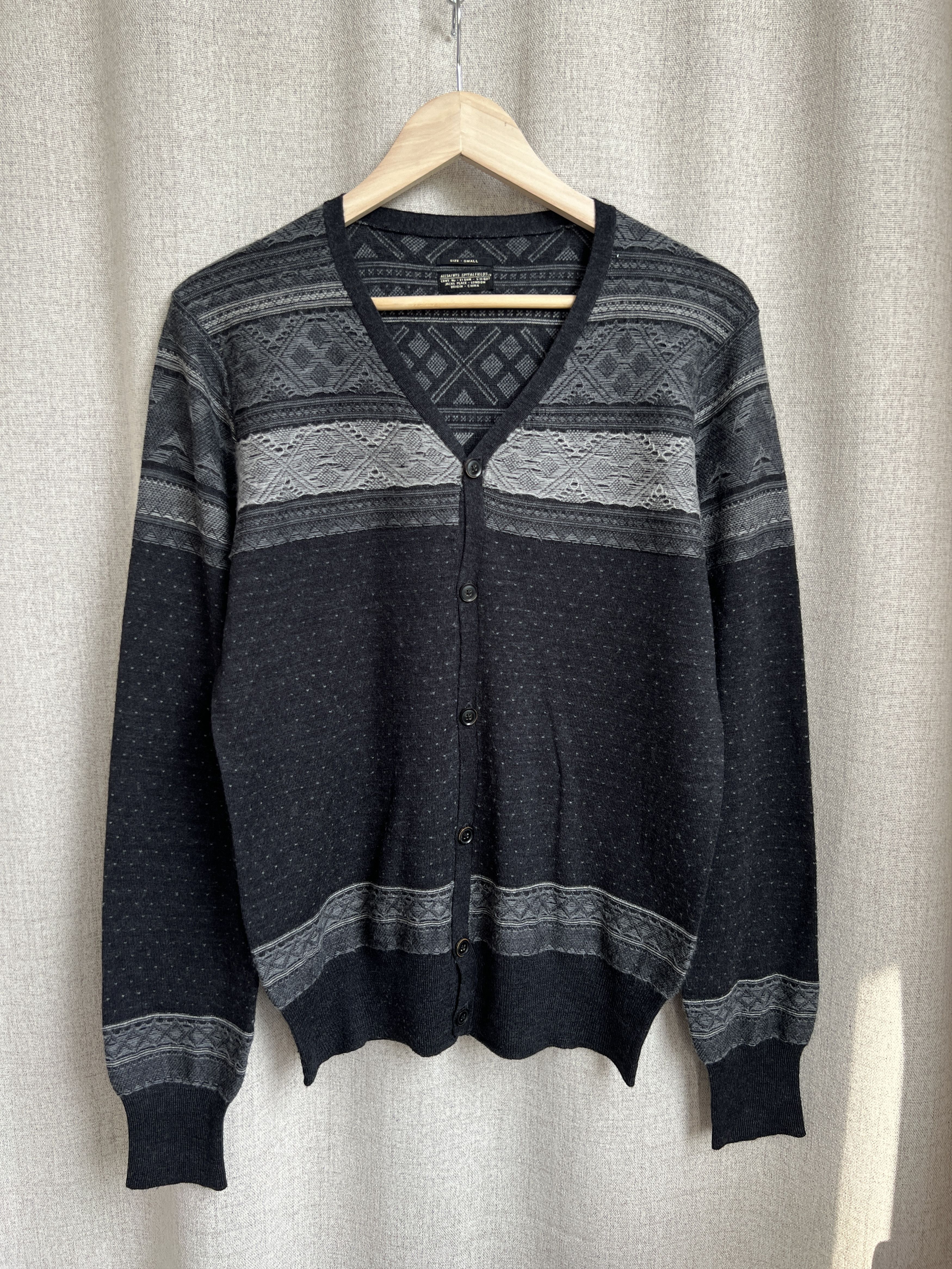 Allsaints Allsaints Yorvik Cable Knitted Wool Cardigan Sweater Size US S / EU 44-46 / 1 - 1 Thumbnail