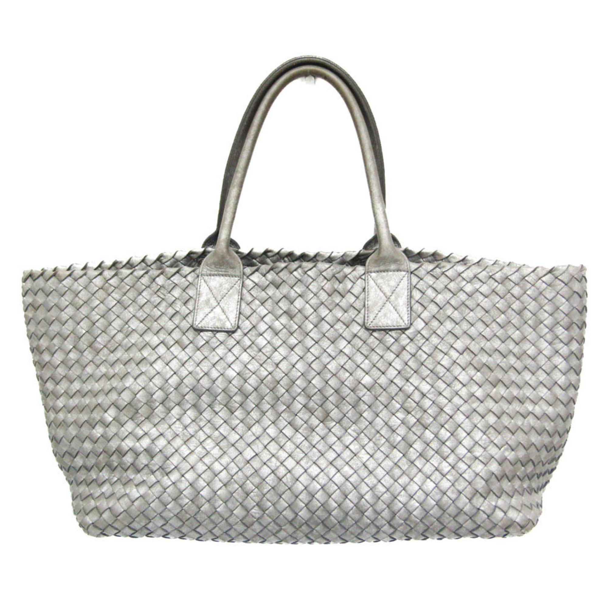 Bottega Veneta Intrecciato Silver Leather Tote Bag (Pre-Owned) Size ONE SIZE - 1 Thumbnail