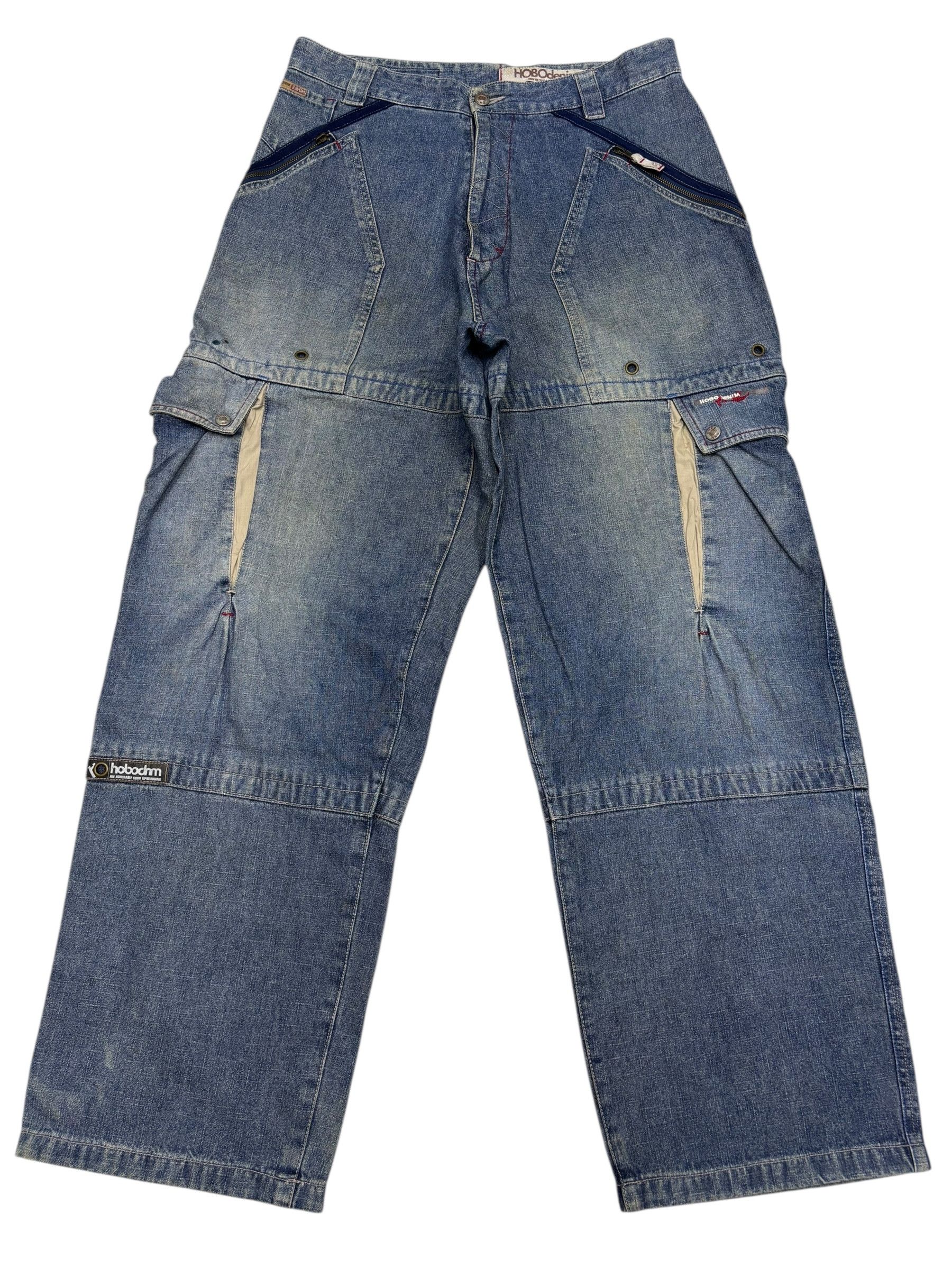 JNCO 🔥HOBO BAGGY MULTIPOCKET CARGO DENIM JEANS Size US 34 / EU 50 - 7 Thumbnail