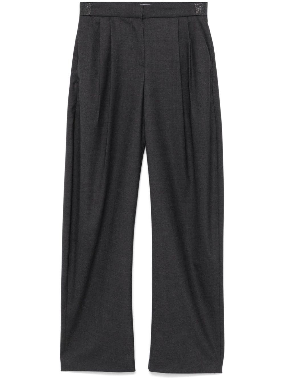 WOOL WIDE-LEG TROUSERS