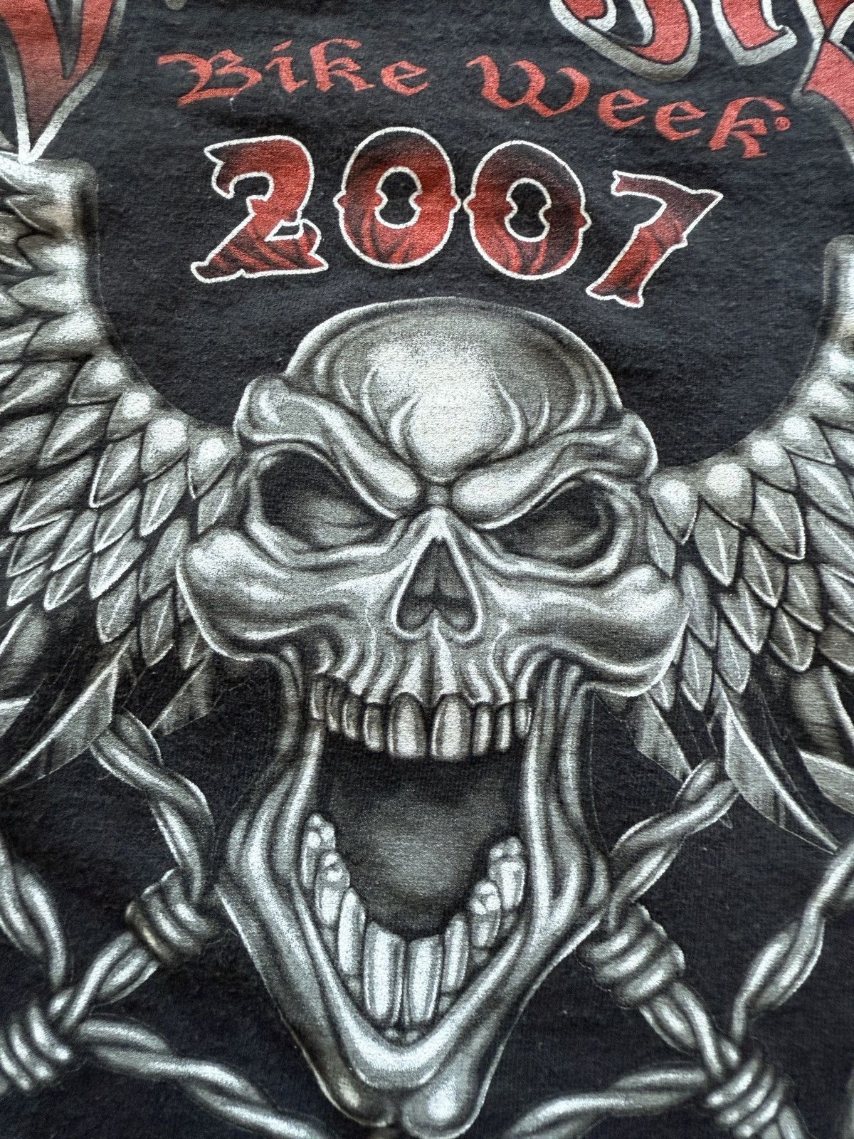 Vintage Vintage Y2K Bike Week Skull Graphic Tee Size US XL / EU 56 / 4 - 3 Thumbnail