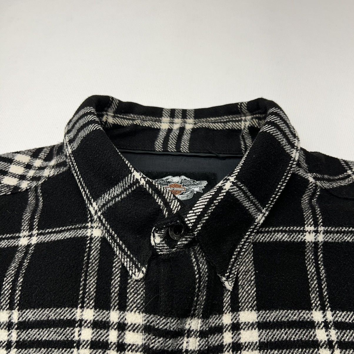 Harley Davidson Harley Davidson Flannel Jacket Black Plaid Button Shirt Size US XL / EU 56 / 4 - 4 Thumbnail