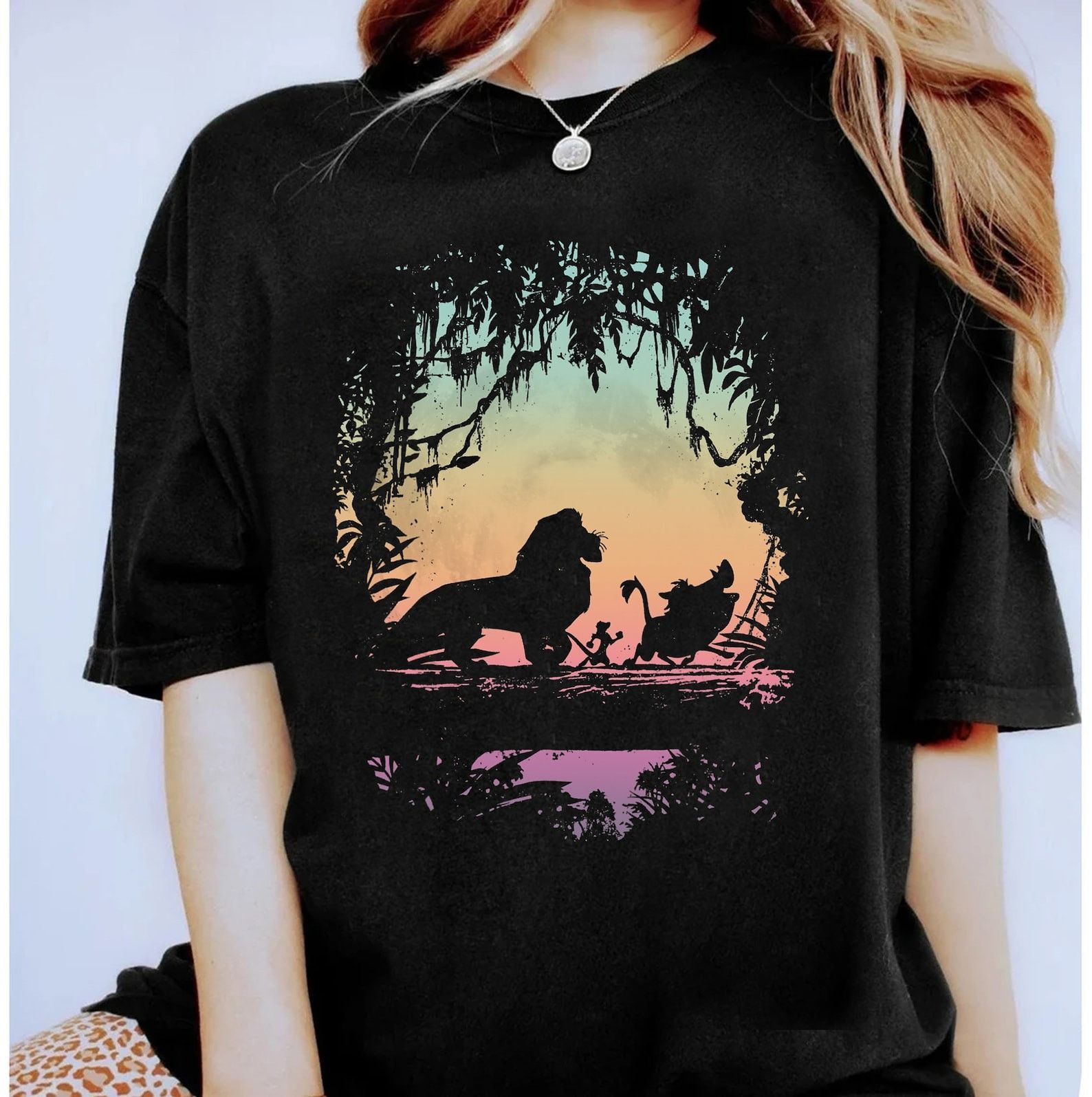 Designer × The Unbranded Brand Gradient Jungle Trio Graphic T-Shirt Size XL / US 12-14 / IT 48-50 - 1 Thumbnail