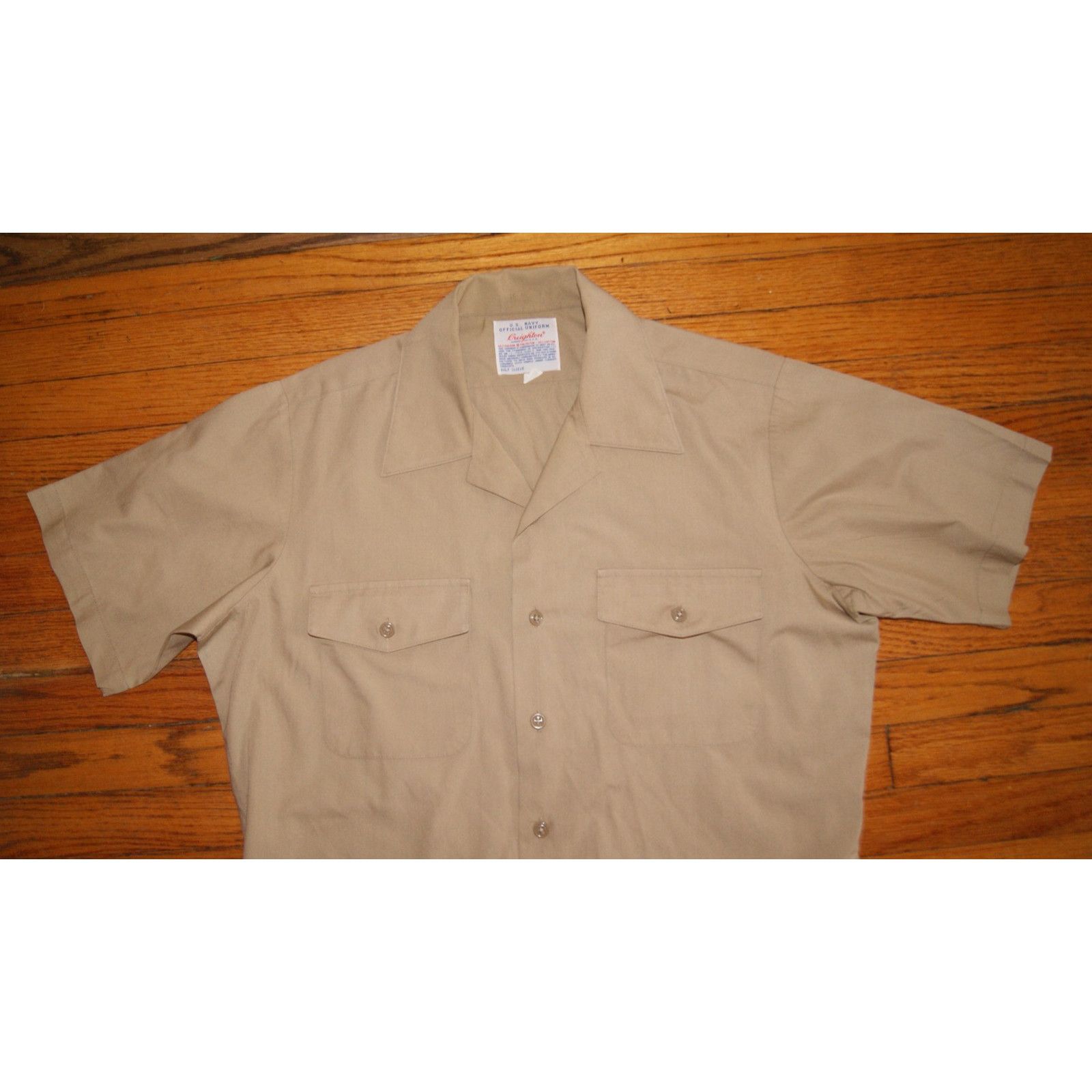 Creighton VTG Creighton US Navy Official Uniform Shirt Khaki Large Size US L / EU 52-54 / 3 - 1 Thumbnail