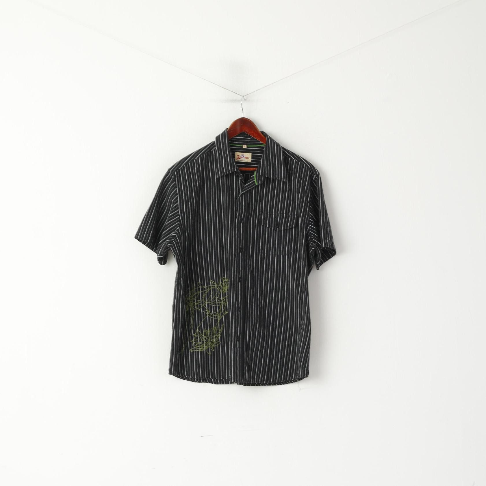 Joe Browns Joe Browns Men XL Casual Shirt Black Cotton 4661 Size US XL / EU 56 / 4 - 2 Thumbnail