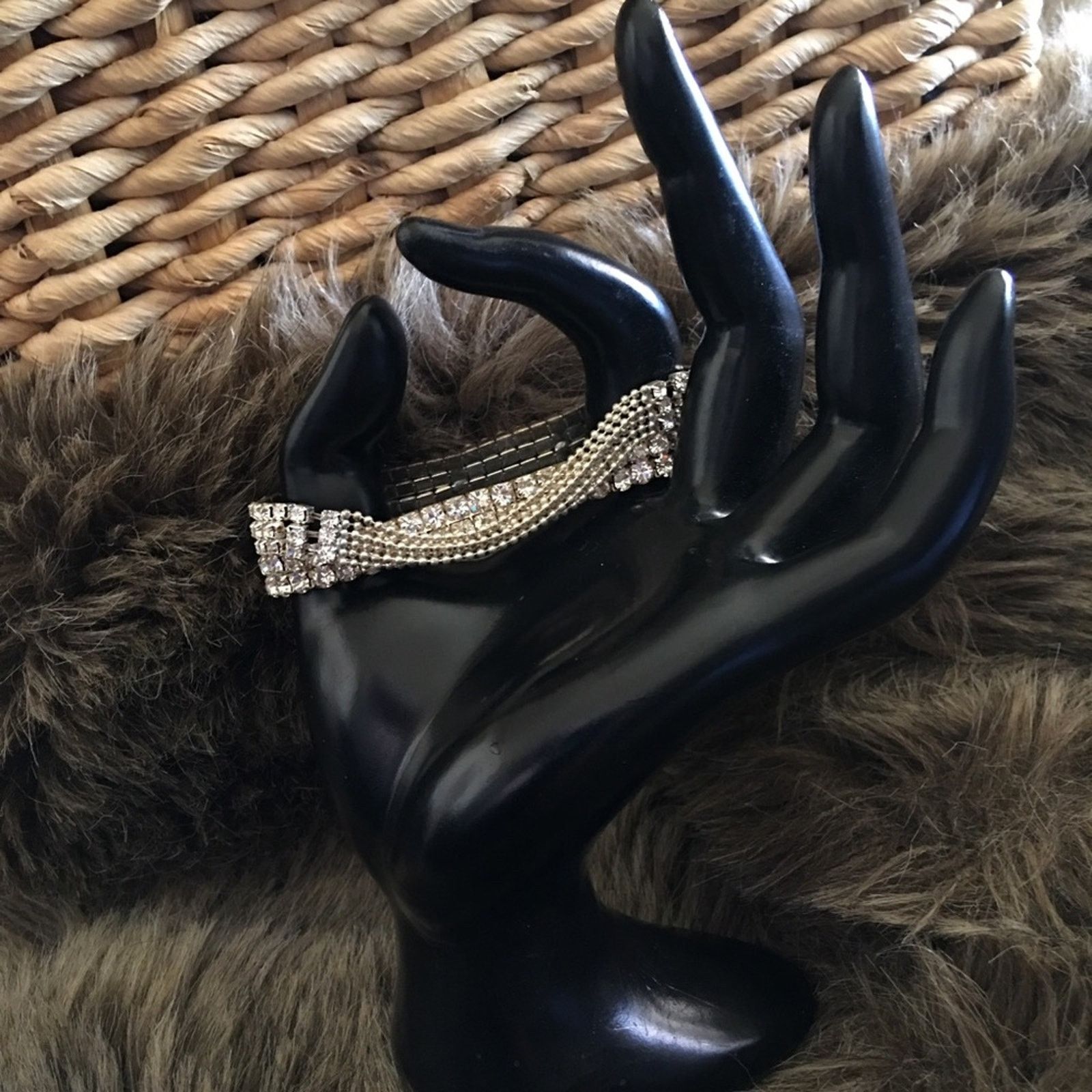 Vintage Vintage set of two rhinestone stretch bracelets Size ONE SIZE - 3 Thumbnail