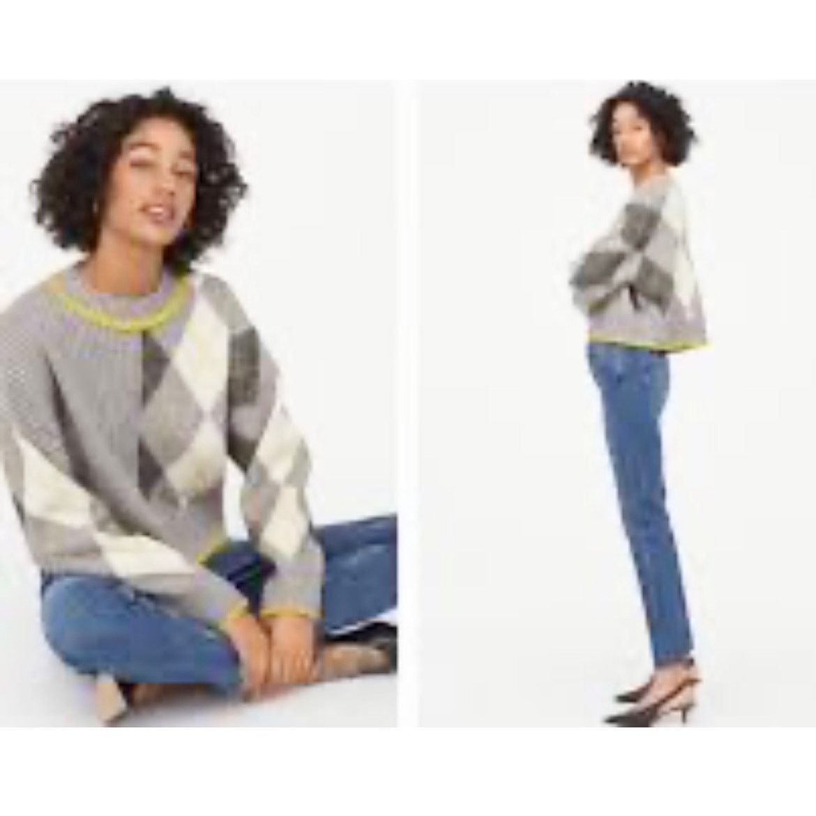H&M Pringle of Scotland x H&M Gray Argyle Crewneck Sweater Size S / US 4 / IT 40 - 3 Thumbnail