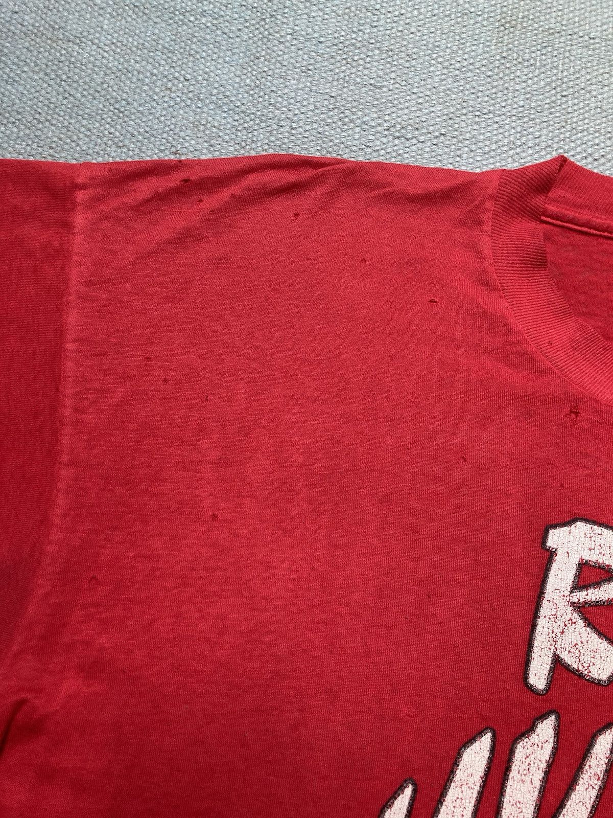 Fruit Of The Loom × Vintage t shirt Red Thunder michigan faded distressed paper thin XL Size US XL / EU 56 / 4 - 7 Thumbnail
