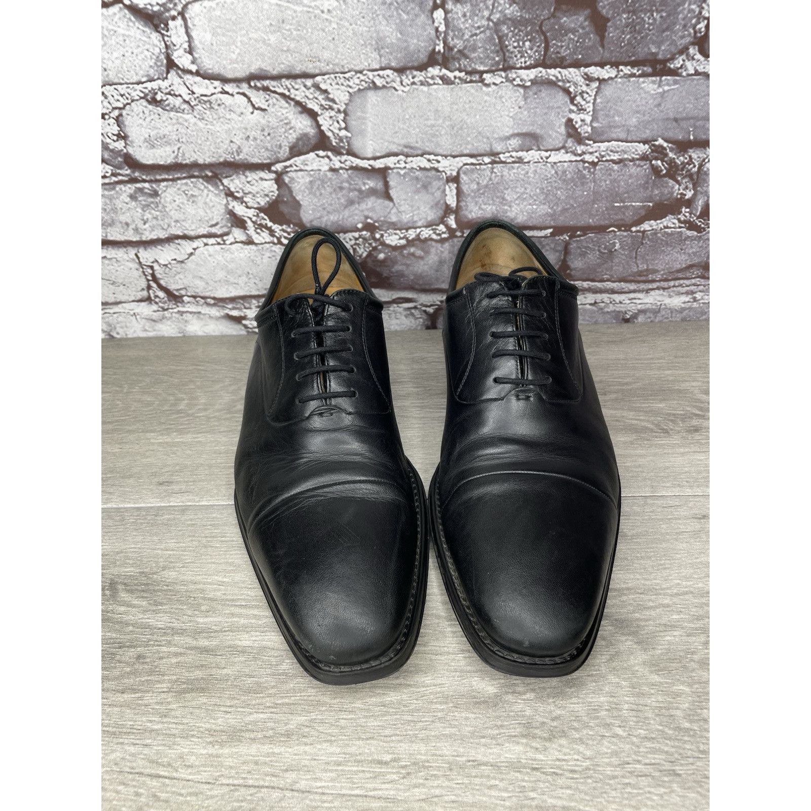 Magnanni Magnanni Black Leather Cap Toe Lace Up Oxfords Dress Shoes M Size US 10 / EU 43 - 18 Thumbnail