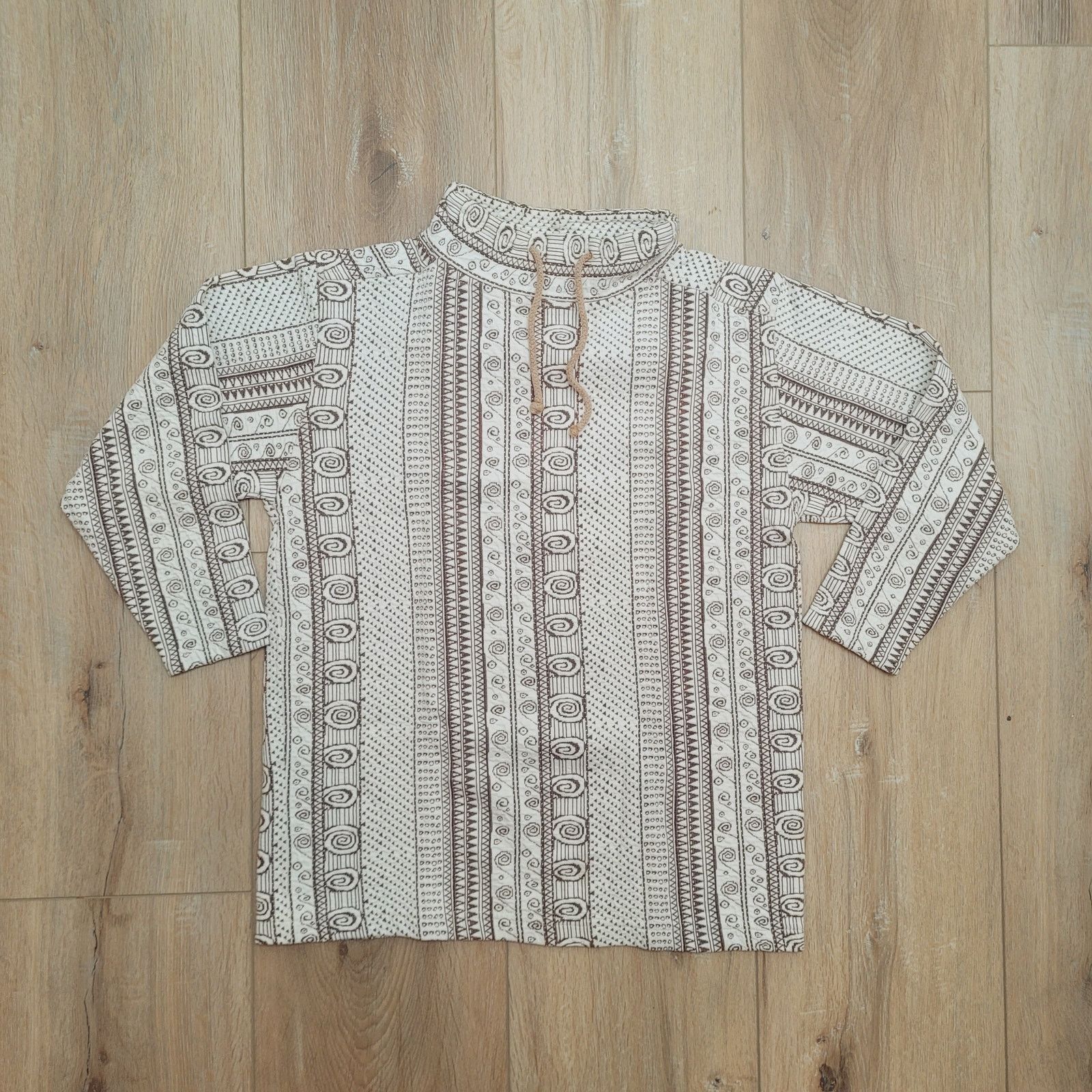 Vintage VTG Ethnic Geometric Print Tunic Top Fits Womens M Boho Size M / US 6-8 / IT 42-44 - 1 Thumbnail