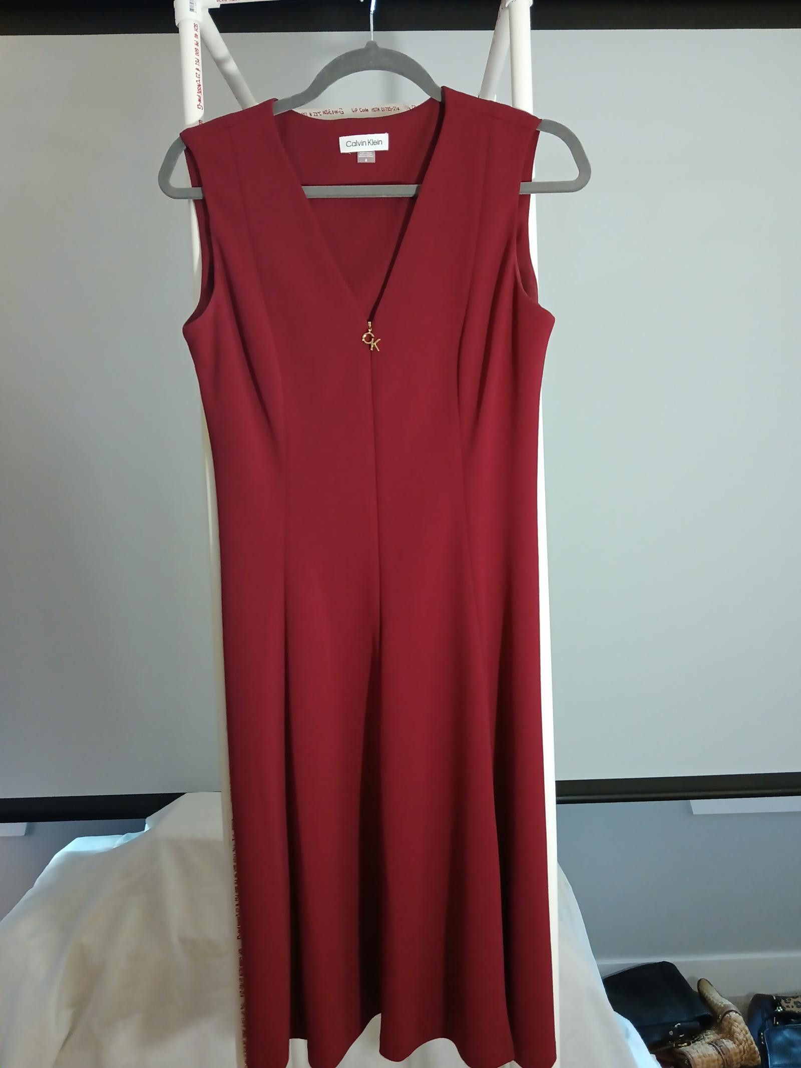 Calvin Klein Elegant Calvin Klein Burgundy Dress Size M / US 6-8 / IT 42-44 - 1 Thumbnail