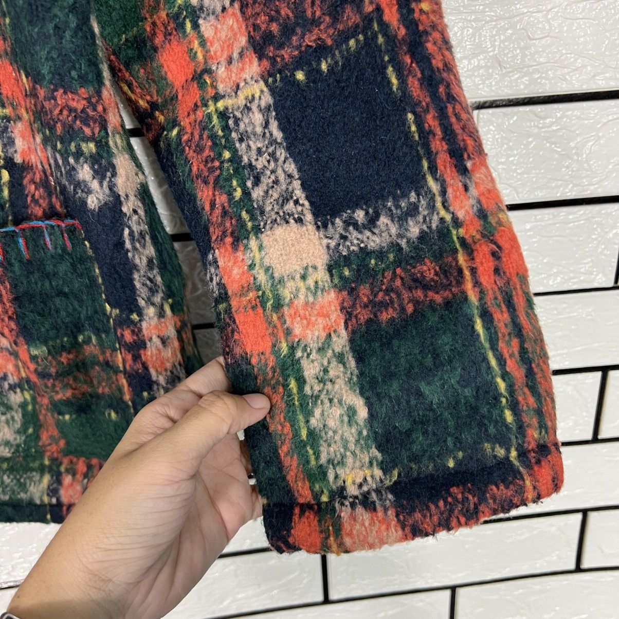 Japanese Brand NWT TITICACA Colorful Checked Fleece Jacket #4128-C188 Size US S / EU 44-46 / 1 - 7 Thumbnail