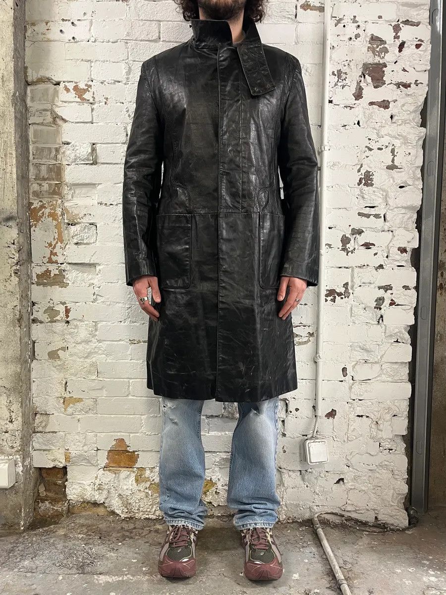 Roberto Cavalli 2000s Roberto Cavalli Black Leather Premium Trench Coat Size US S / EU 44-46 / 1 - 2 Thumbnail