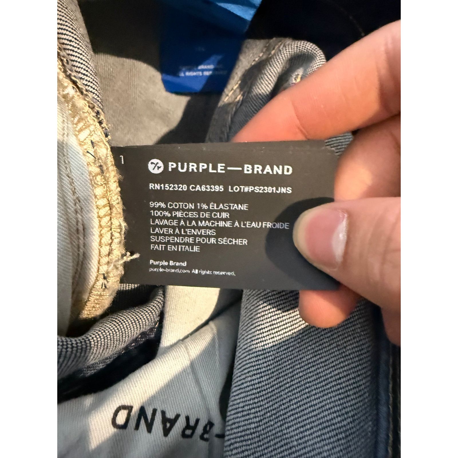 Purple Brand Purple Brand Black Wax Jeans Used 33 Size US 33 - 6 Thumbnail