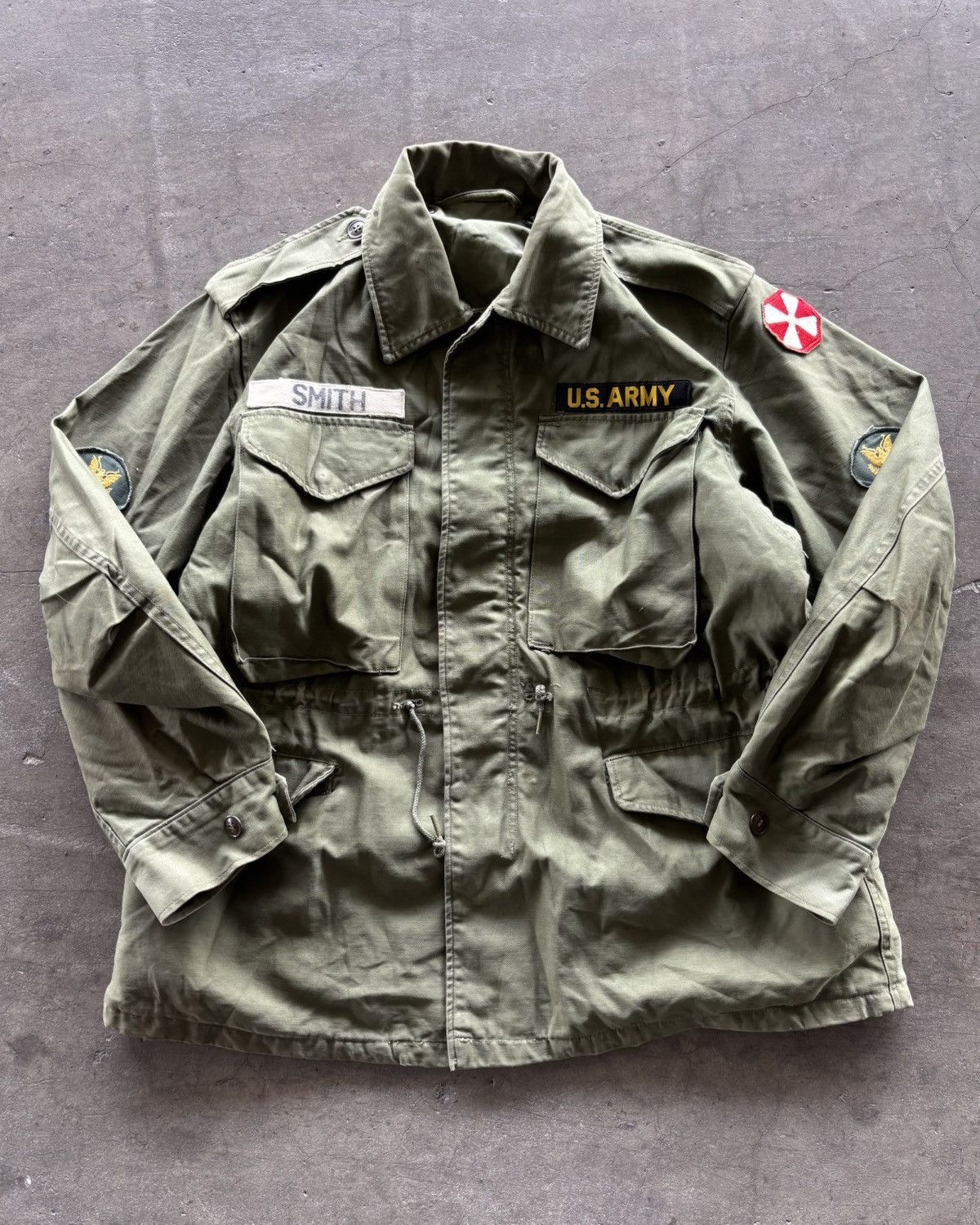 Vintage 50s U.S Army OG Military Parkas Jacket With Emblem Size US M / EU 48-50 / 2 - 2 Thumbnail