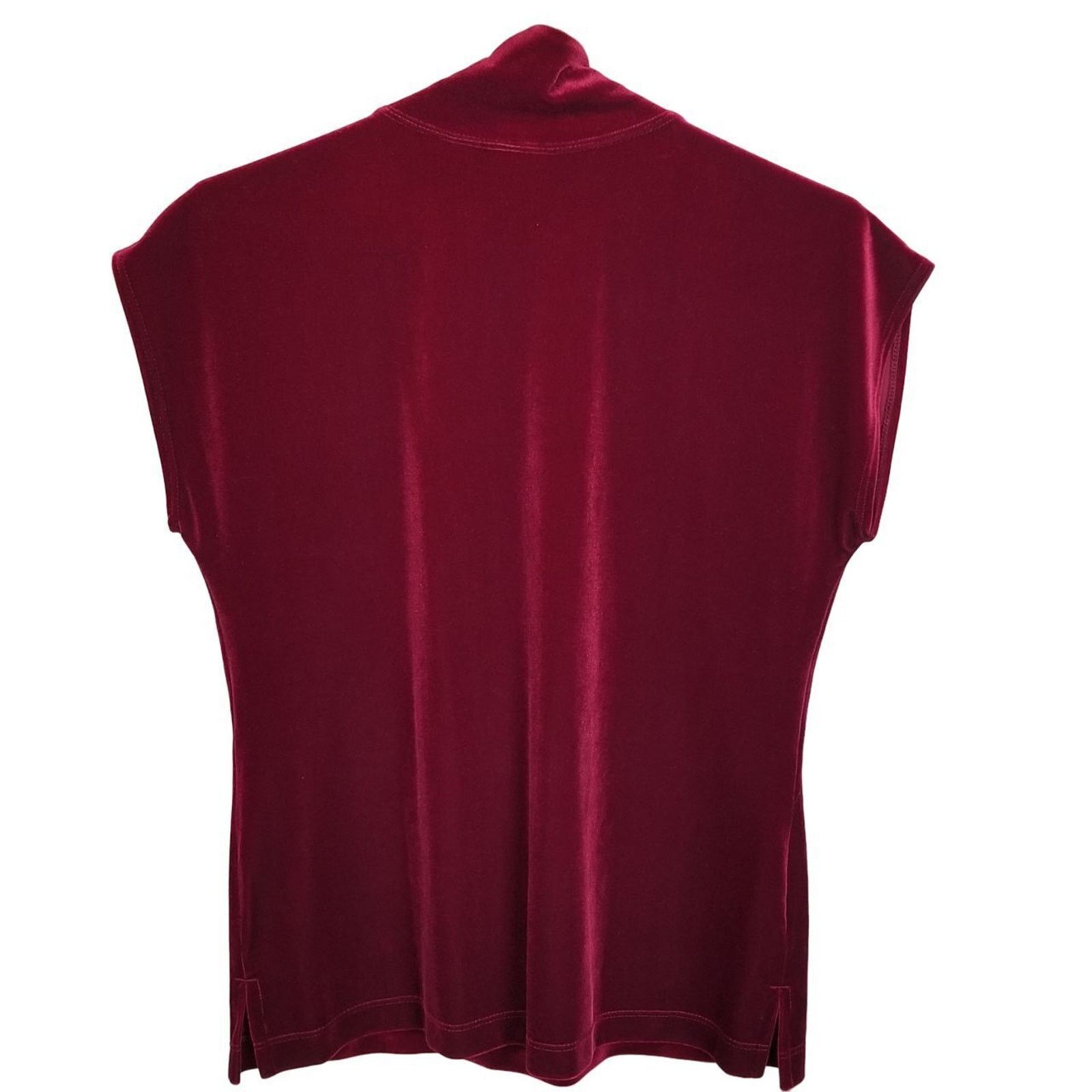 Chicos Chicos Aspen Red Velvet Mock Neck Top Holiday Party Xmas Size M / US 6-8 / IT 42-44 - 7 Thumbnail