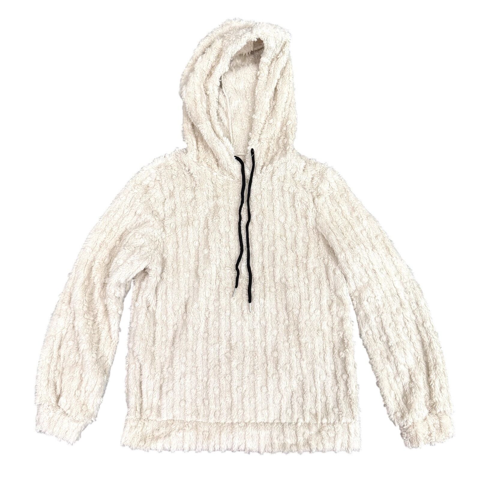 Shein Woman's Cozy Fur Hoodie in Beige, Size M Size M / US 6-8 / IT 42-44 - 1 Thumbnail