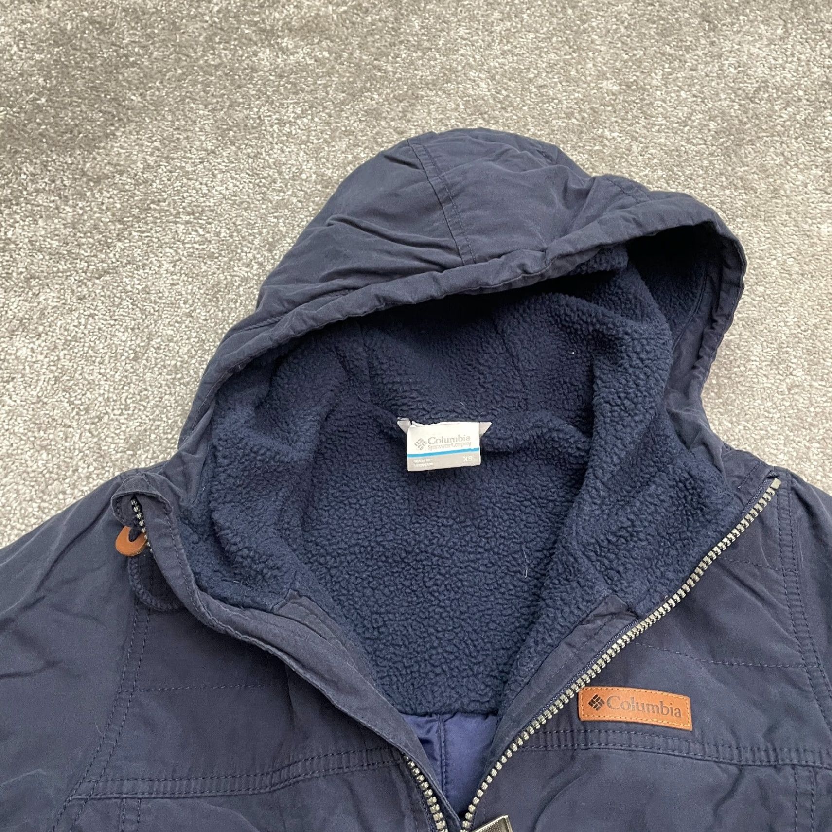 Vintage Columbia Jacket Women XS Blue Hooded Parka Full Zip Belted Size XS / US 0-2 / IT 36-38 - 3 Thumbnail