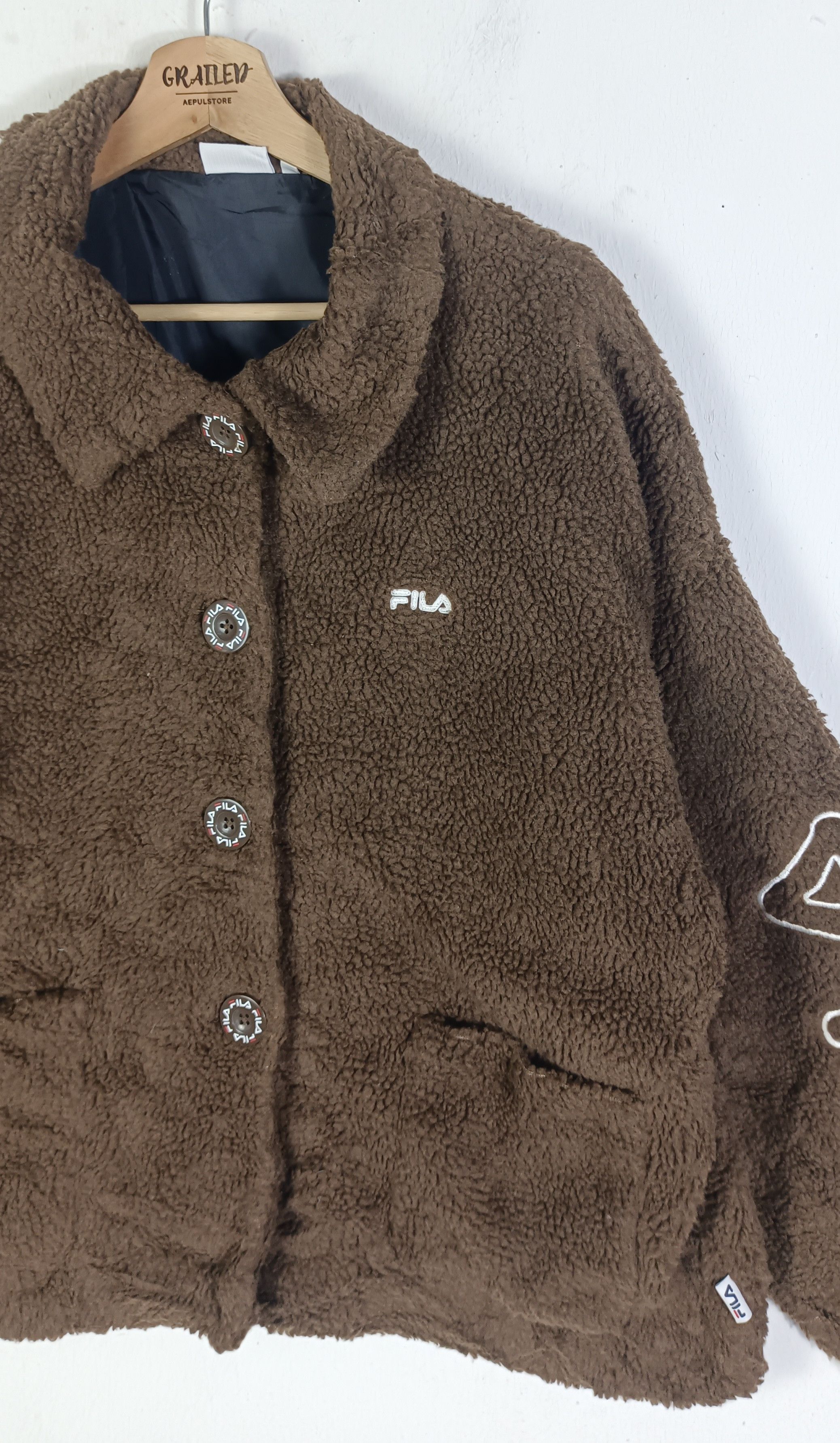 Fila Fila Sherpa Button Up Spell Out Size XL / US 12-14 / IT 48-50 - 9 Thumbnail