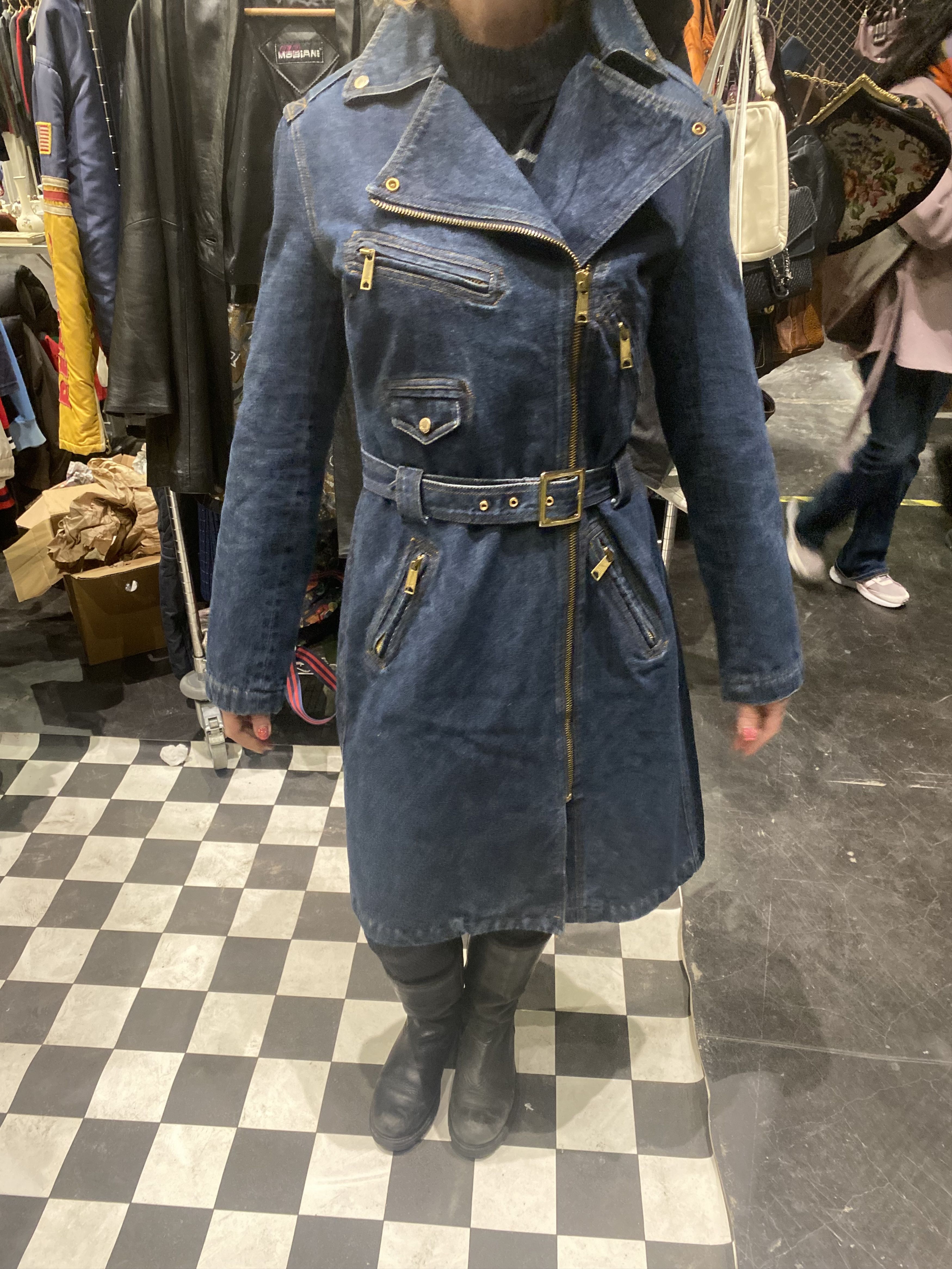 Dolce & Gabbana Dolce & Gabbana Denim Biker Trench Coat dark blue Size M / US 6-8 / IT 42-44 - 1 Thumbnail
