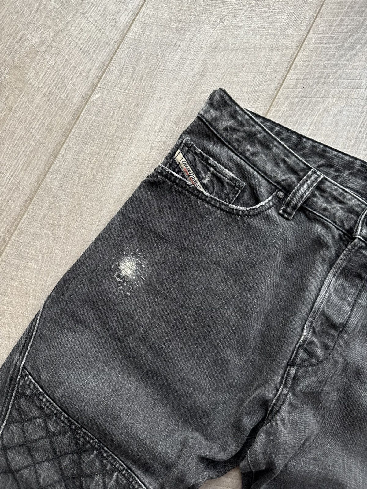 Diesel Diesel Biker Paint Drip Slim Fit Distressed Jeans Denim Size US 31 - 4 Thumbnail