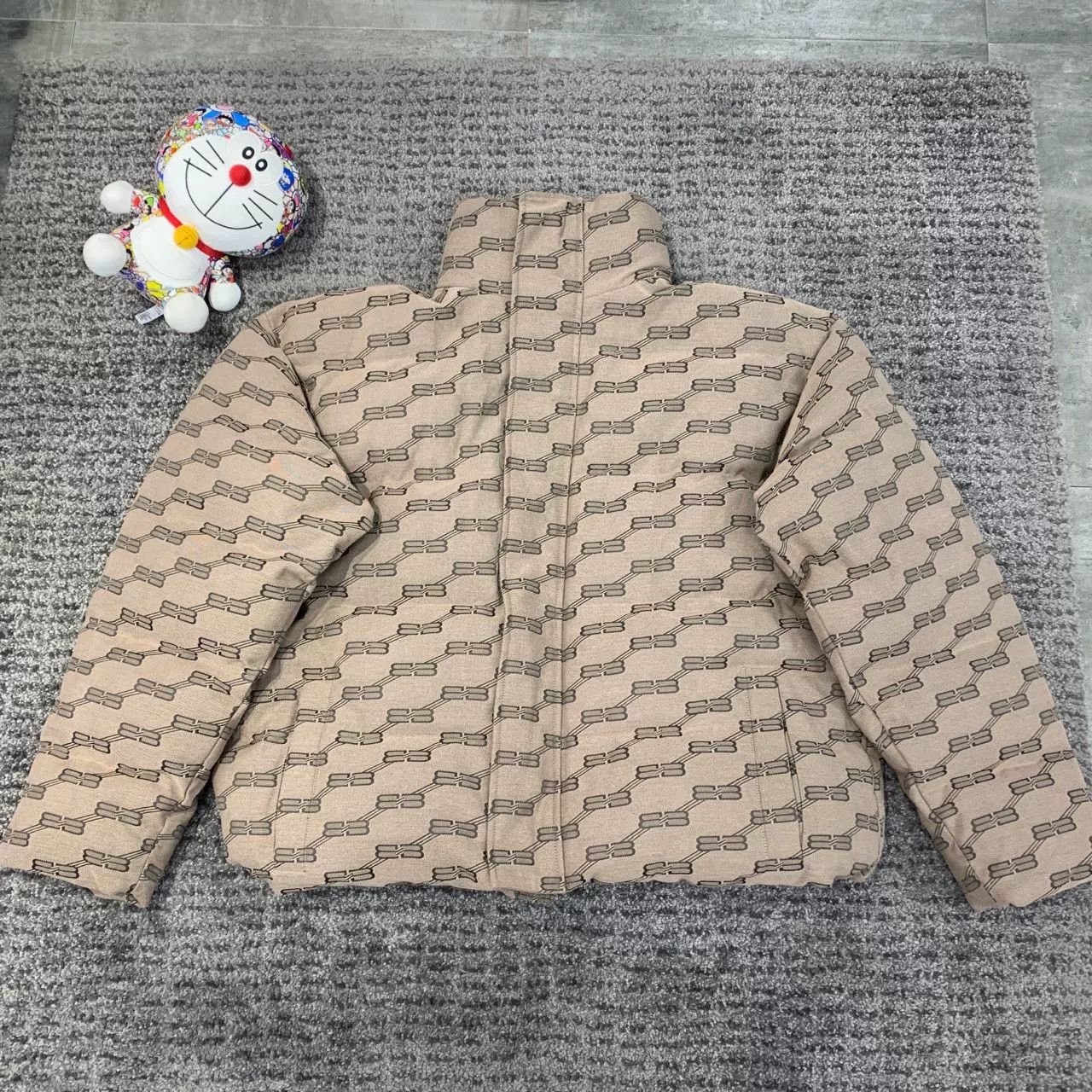 balenciaga double b printed cotton jacket