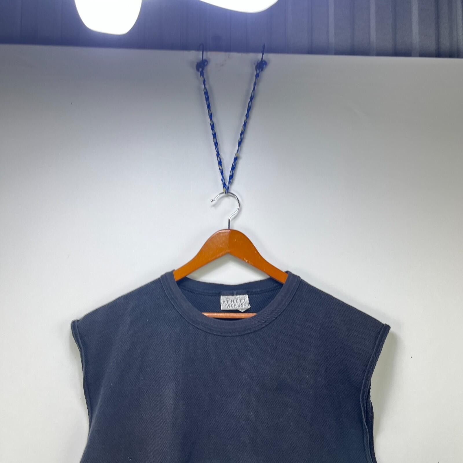 Vintage Vintage 90s Faded Thermal Blank Black Sleeveless 2XL Size US XXL / EU 58 / 5 - 2 Thumbnail