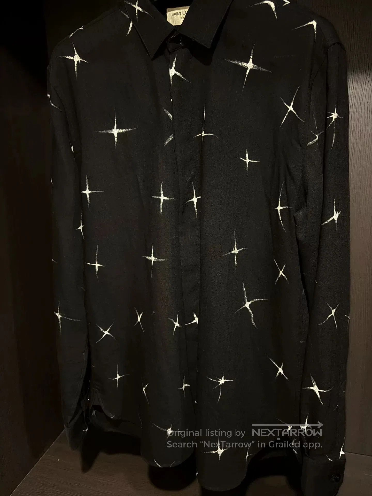 Saint Laurent Paris Saint Laurent Black Star Print Shirt. Size M / US 6-8 / IT 42-44 - 4 Thumbnail