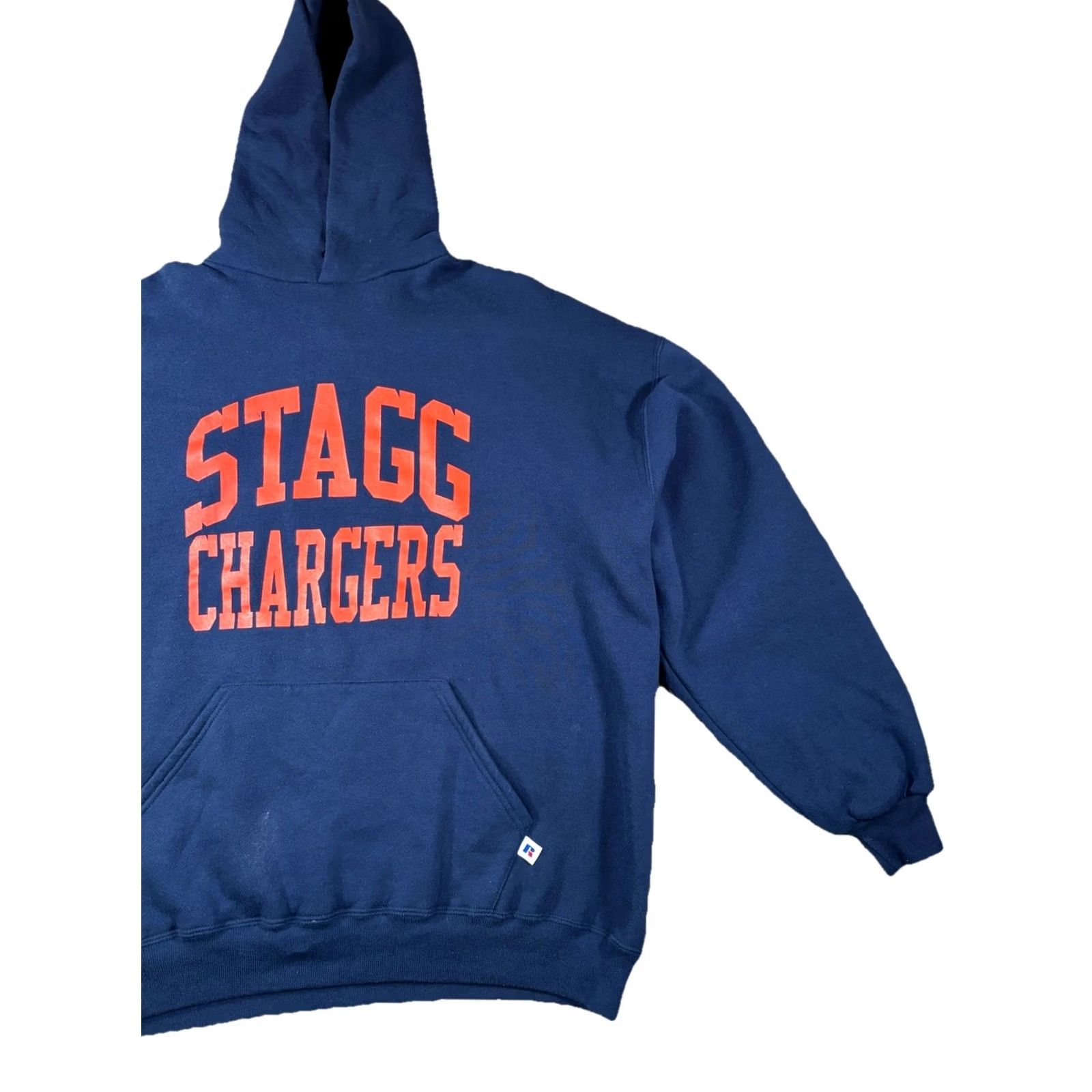 Russell Athletic VINTAGE Russell Athletic Stagg Chargers Sweatshirt Navy 2XL Pullover USA Made Mens Long Sleeve Heavyweight Cotton Polyester Knit (90s) Size US XXL / EU 58 / 5 - 3 Thumbnail