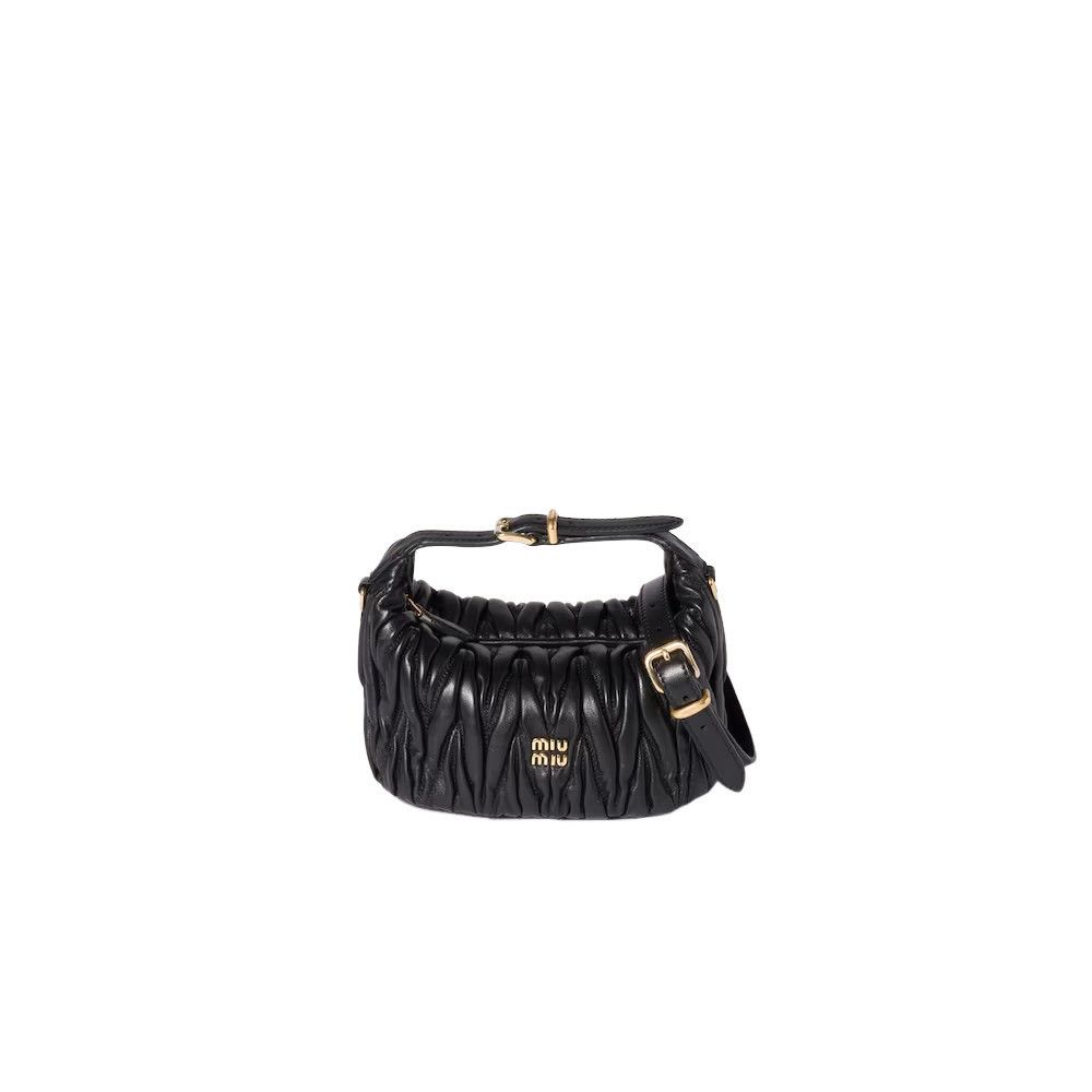 MIU MIU $2150 Black Leather Pouch New & Authentic