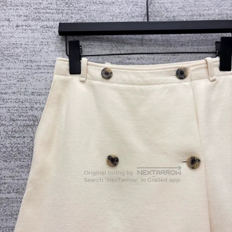 Hermes Hermes High-Waisted A-Line Shorts, Beige Size 24" / US 00 / IT 34 - 2 Thumbnail