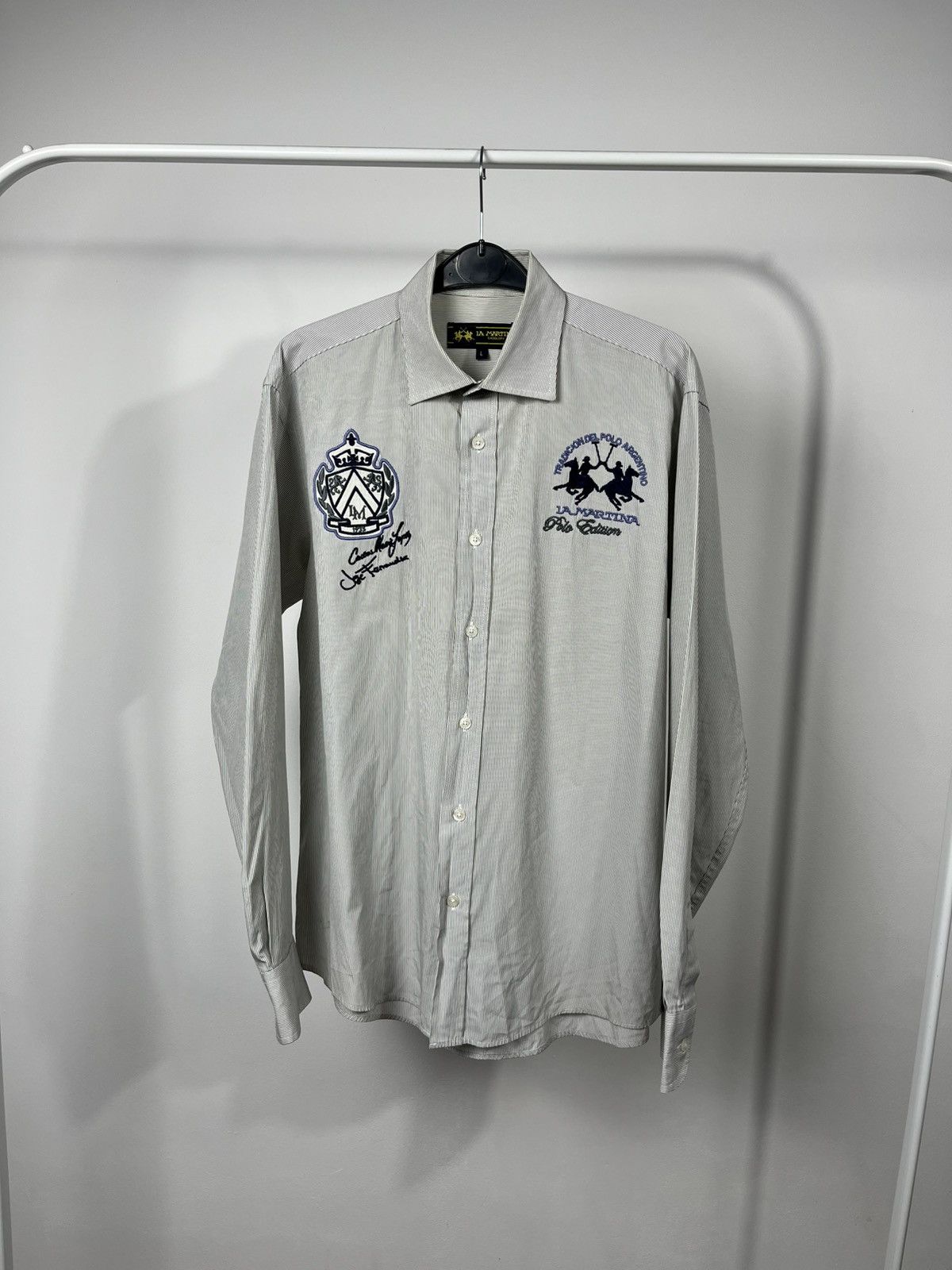 La Martina La Martina Polo Club Shirt Embroidered Striped Button Down L Size US L / EU 52-54 / 3 - 1 Thumbnail