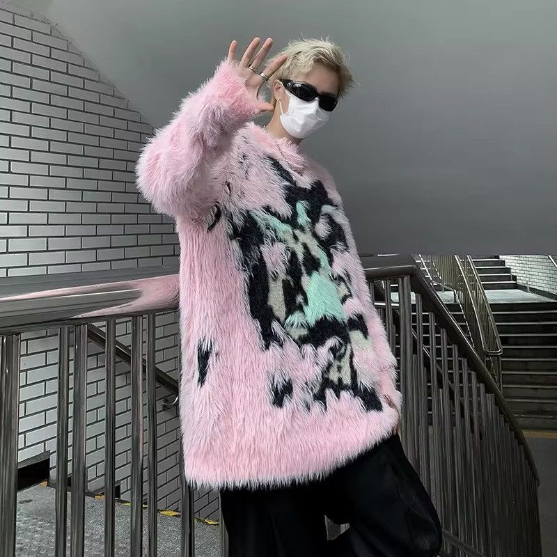Japanese Brand Streetwear Design Graffiti Pink Sweater Pullover Size US M / EU 48-50 / 2 - 3 Thumbnail