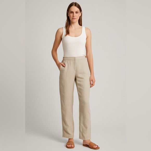 J.McLaughlin J.McLaughlin for Sanyo 100% Linen Pants – Size 10 Size 32" / US 10 / IT 46 - 1 Thumbnail