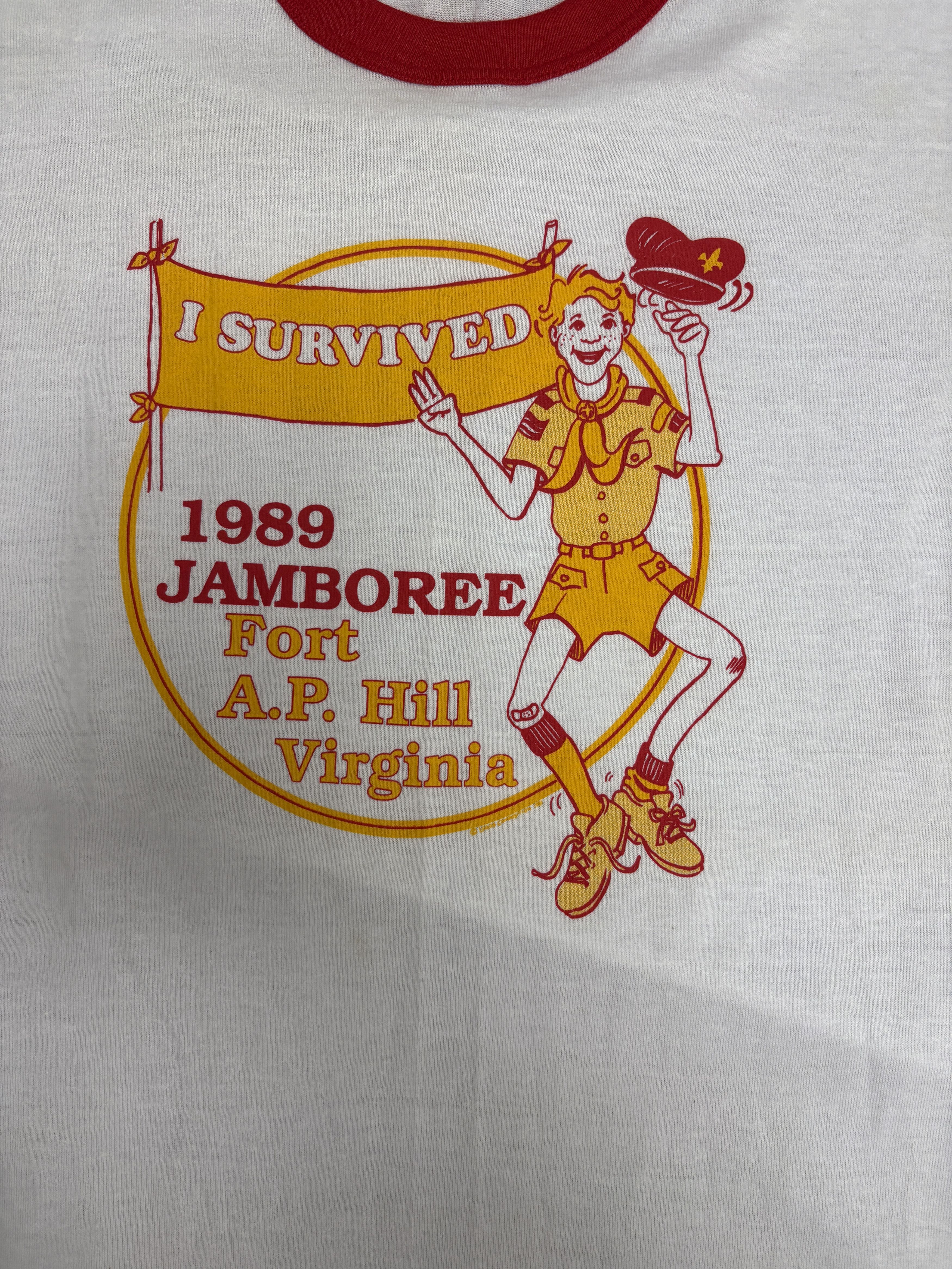 Vintage I Survived 1989 Jamboree Fort A.P. Hill Virginia Vintage Tee Size US L / EU 52-54 / 3 - 2 Thumbnail