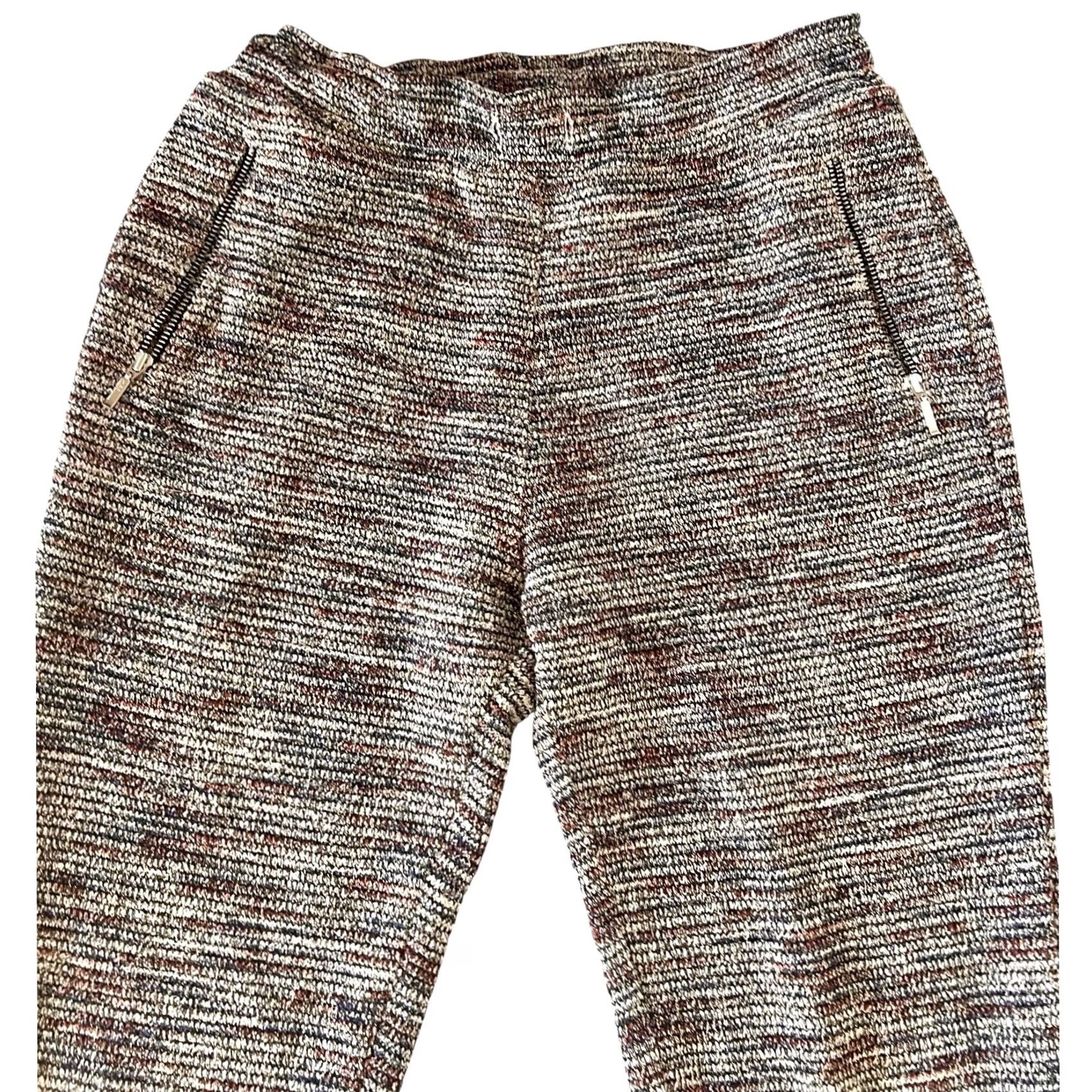 Vintage Sessun Pants Santa Theresa Joggers Zipper Ankle Pockets Space Dye Knit Sz S (36) Womens Jogger Pants Size 28" / US 6 / IT 42 - 3 Thumbnail