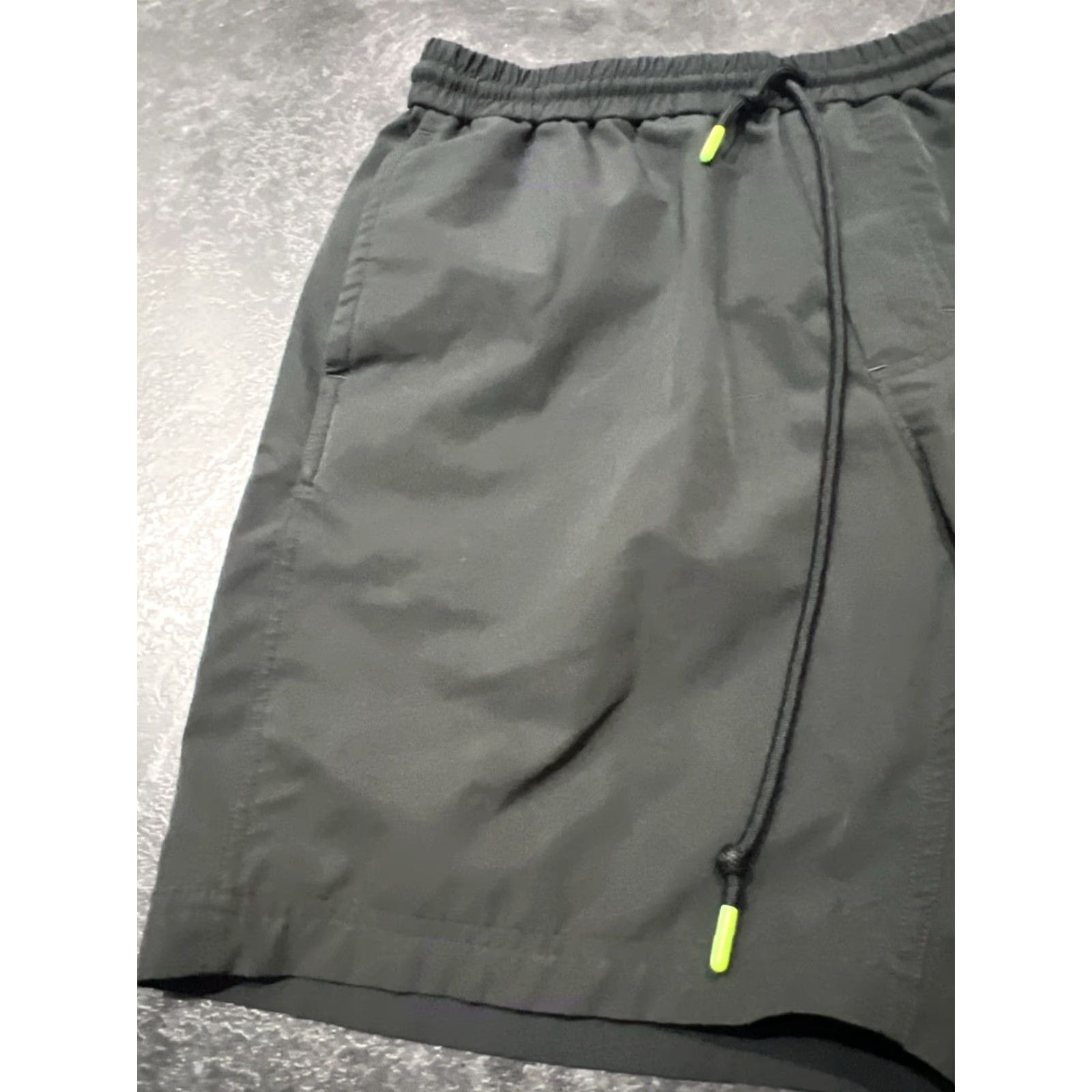 Vintage Googan Swim Trunks Bottom Men M Black Fish Pattern Medium Size US 31 - 2 Thumbnail