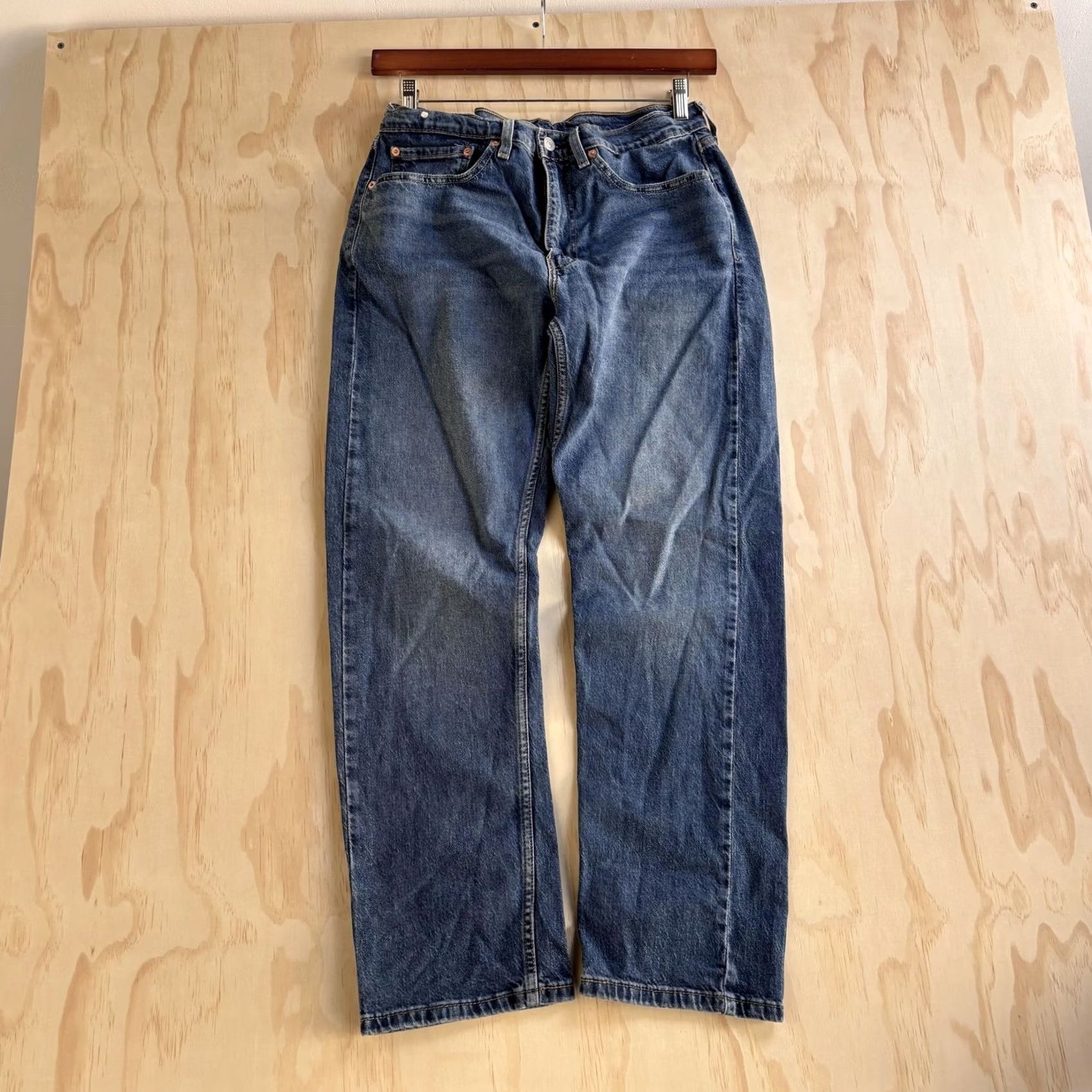 Levi's Levi's 505 Jeans Mens 34x30 Medium Wash Blue Denim Regular Straight Casual Size US 34 / EU 50 - 3 Thumbnail