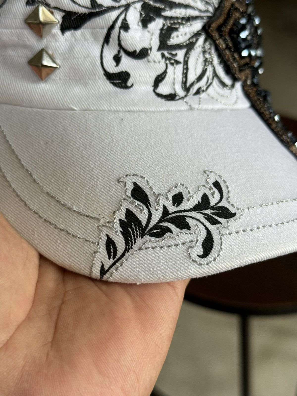 If Six Was Nine × Japanese Brand × Le Grande Bleu (L.G.B.) Cadet Crosses Studded Hat Distressed Size ONE SIZE - 4 Thumbnail