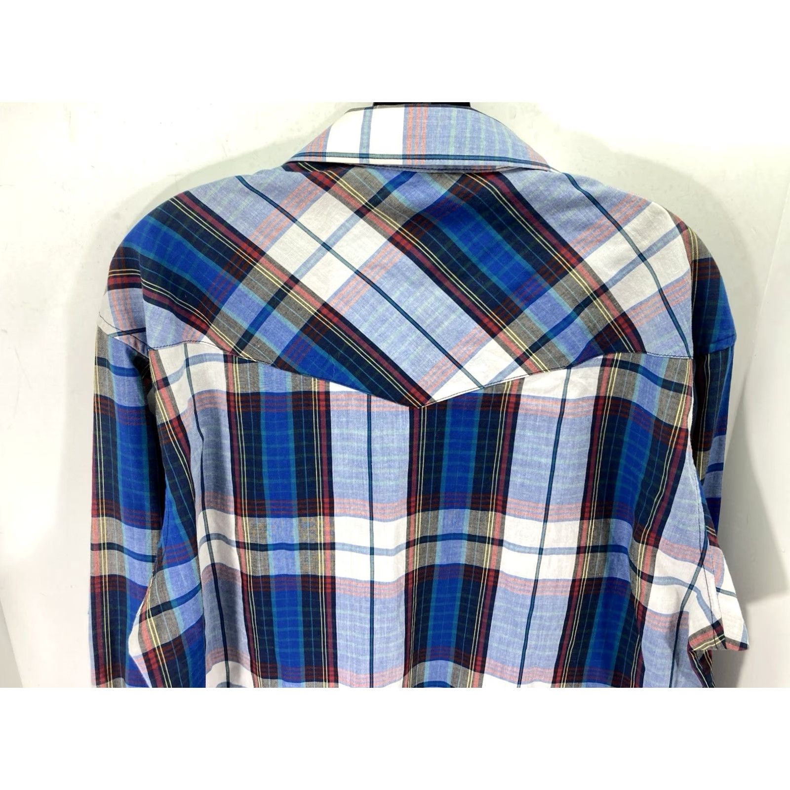 Wrangler VINTAGE Wrangler Pearl Snap Shirt Men Medium 16/34 Blue Plaid Long Sleeve Western Mens Size US M / EU 48-50 / 2 - 6 Thumbnail