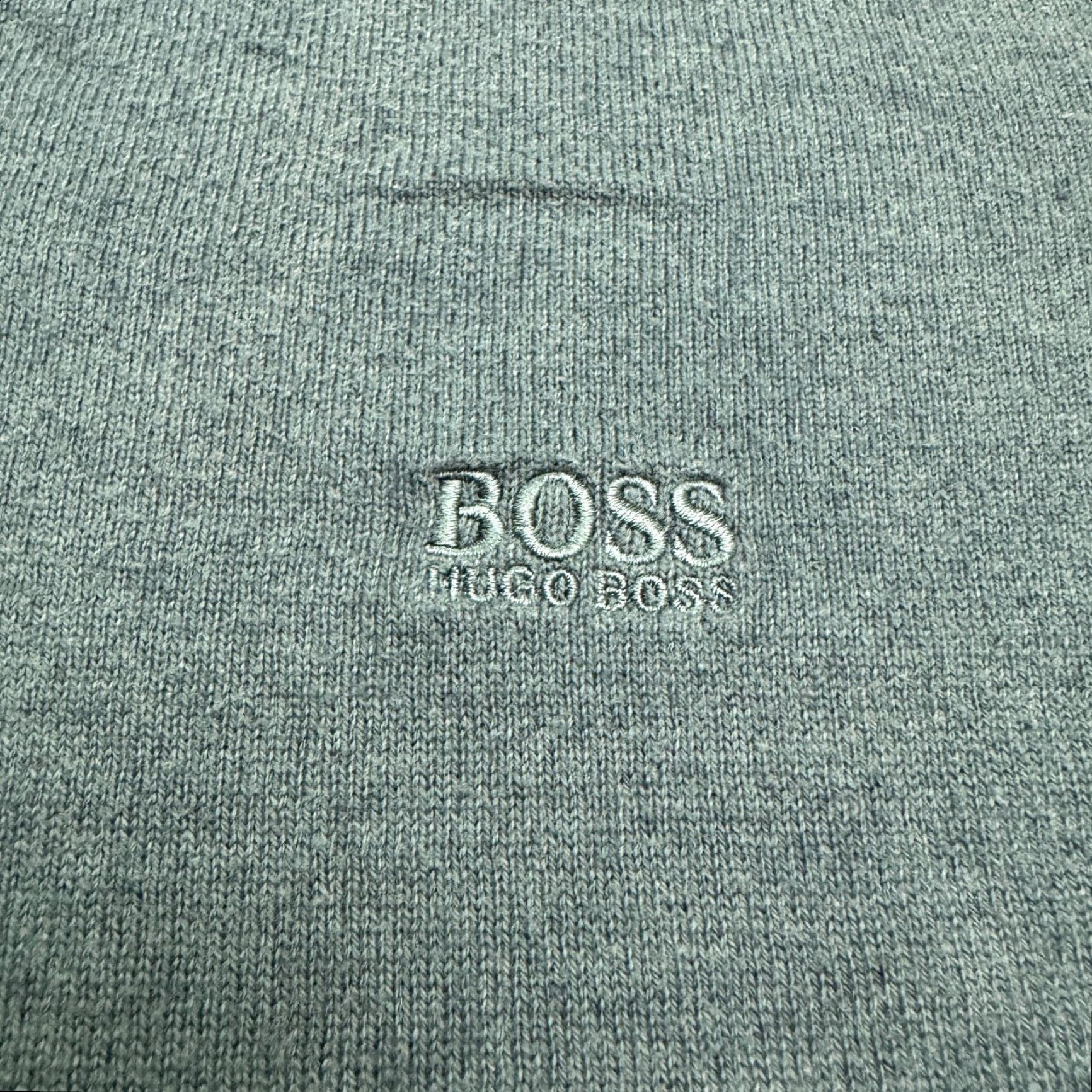 Hugo Boss VINTAGE? No — Actually Hugo Boss Badu Regular Fit V-Neck Pullover Sweater Men XL Teal Blue Cotton Size US XL / EU 56 / 4 - 4 Thumbnail