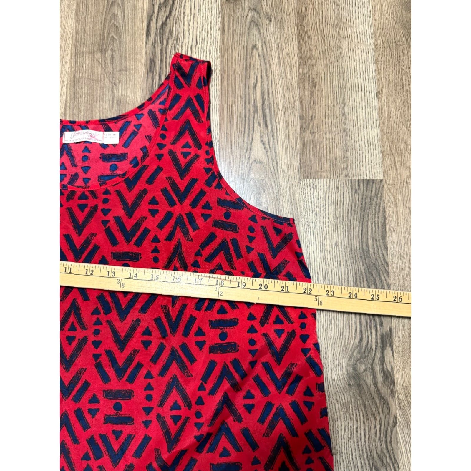 Faded Glory Faded Glory Tank Top Womens XL Red Black Allover print Shirt Tank, Cotton-Polyester? Size XL / US 12-14 / IT 48-50 - 4 Thumbnail